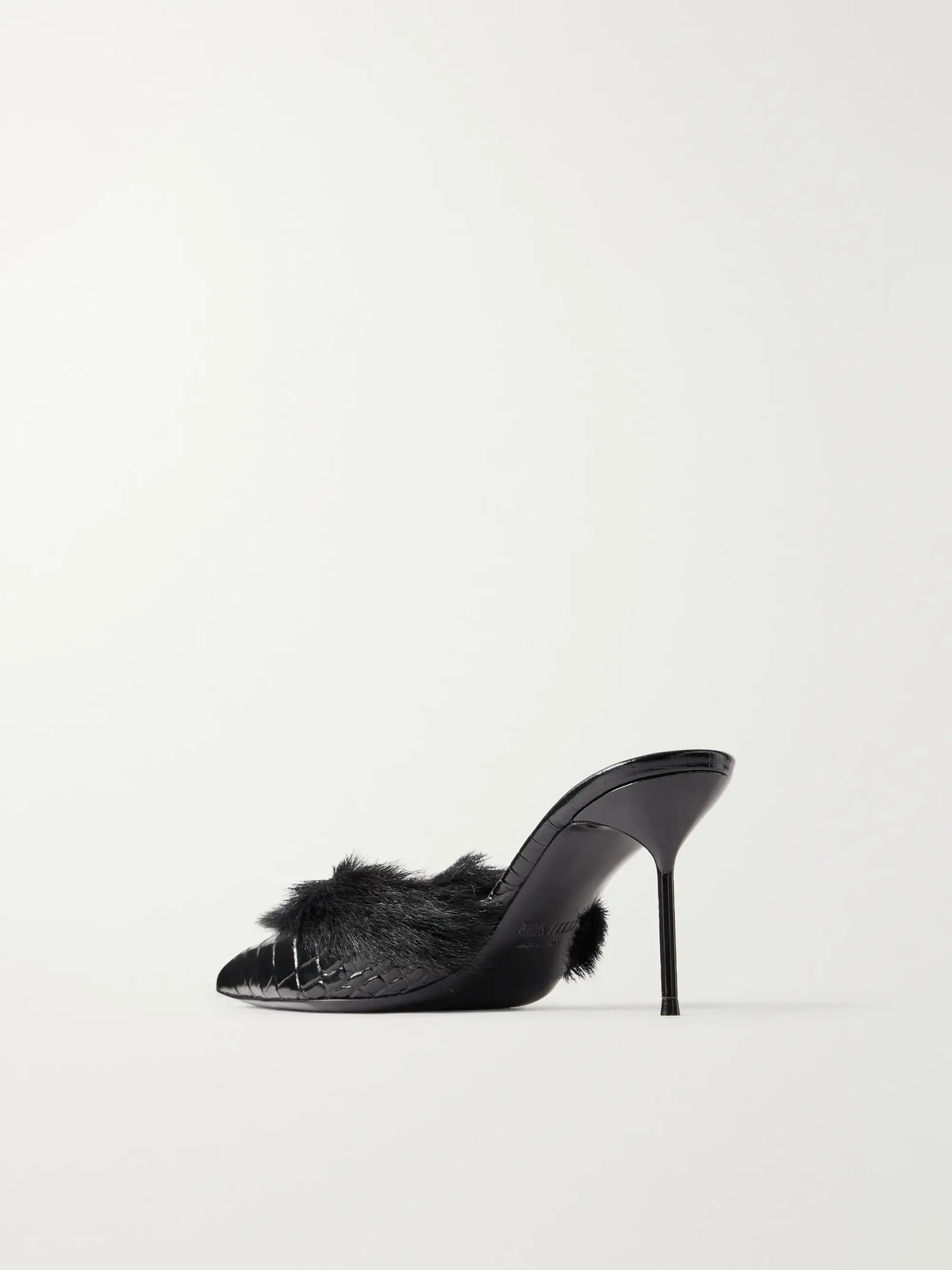 Paris Texas Lidia 70 Plush-trimmed Croc-effect Leather Pumps
