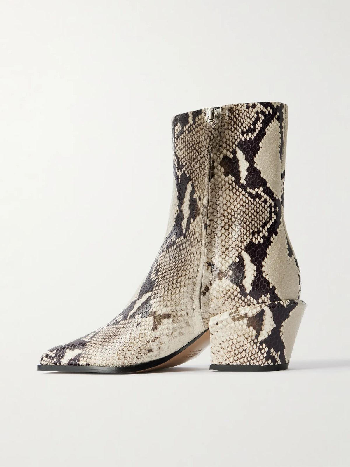 Bettina 50 Snake-effect Leather Ankle Boots