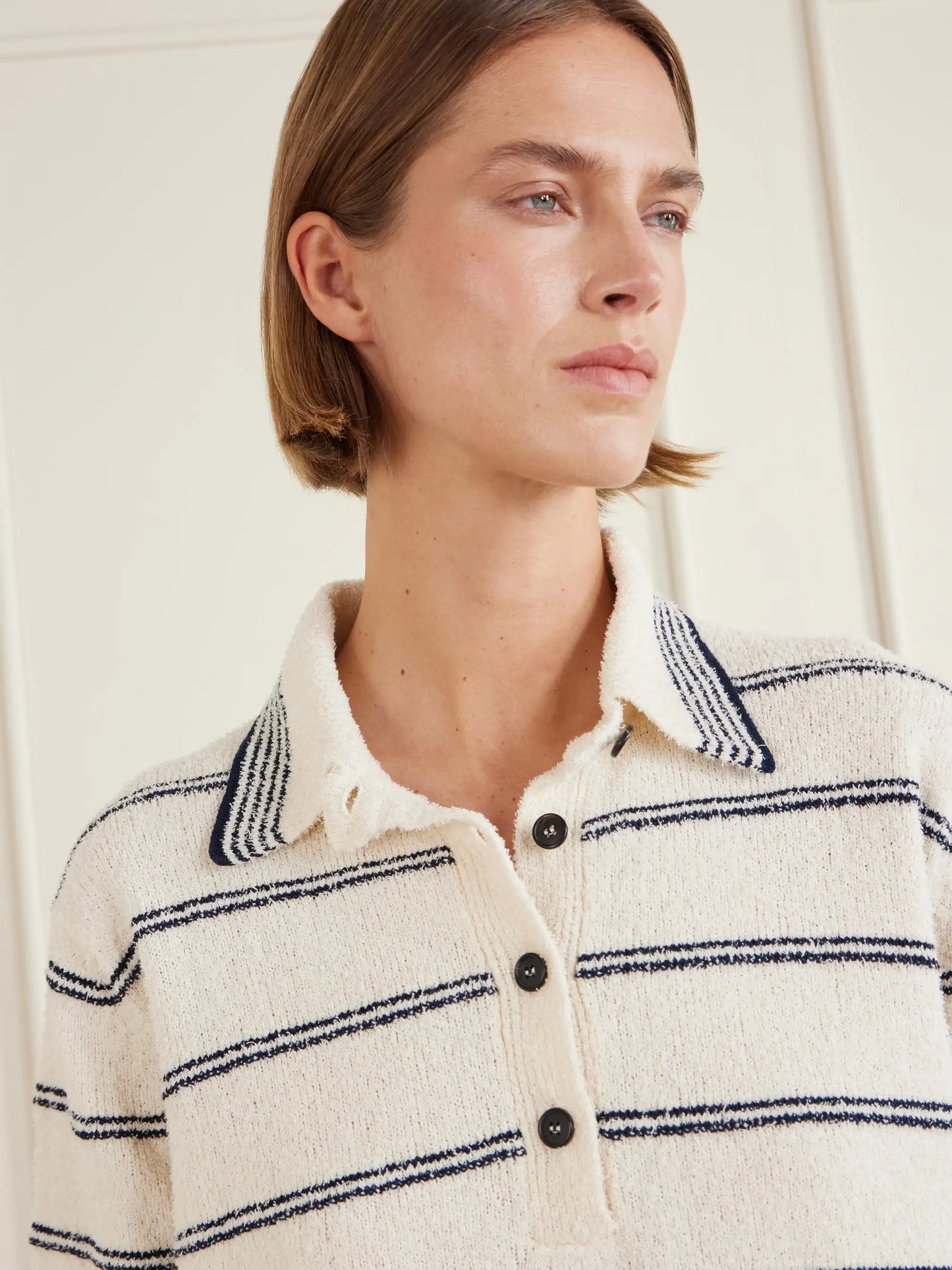 Striped Cotton-blend Terry Polo Shirt