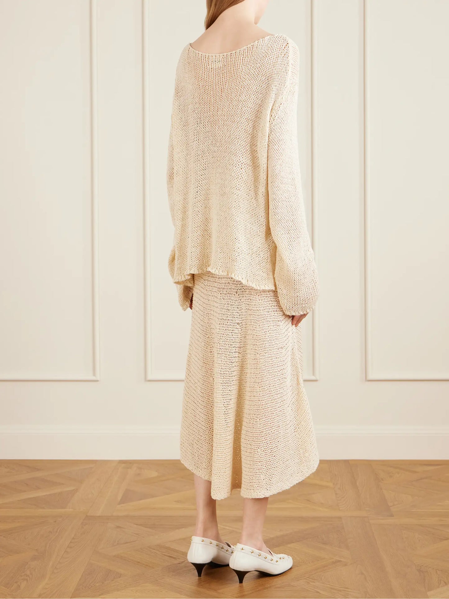 Davet Open-knit Silk And Cotton-blend Sweater