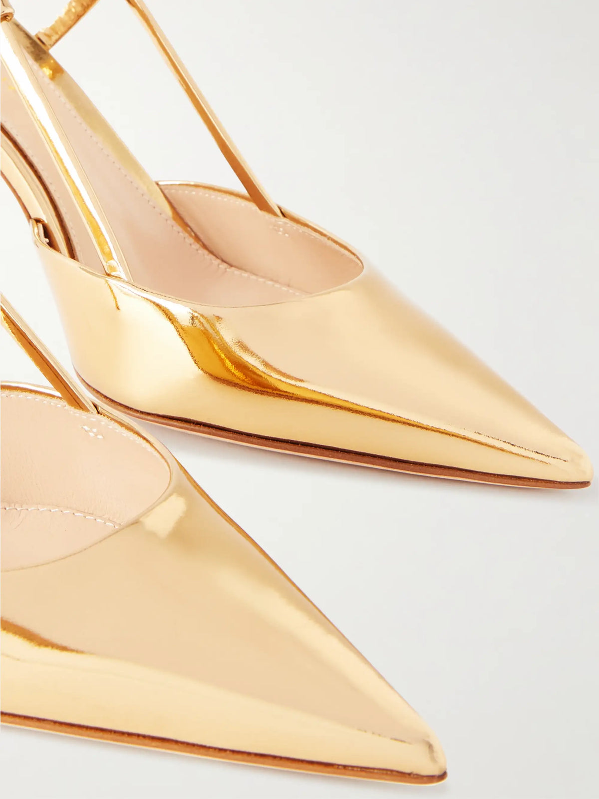 Ascent 85 Mirrored-leather Slingback Pumps