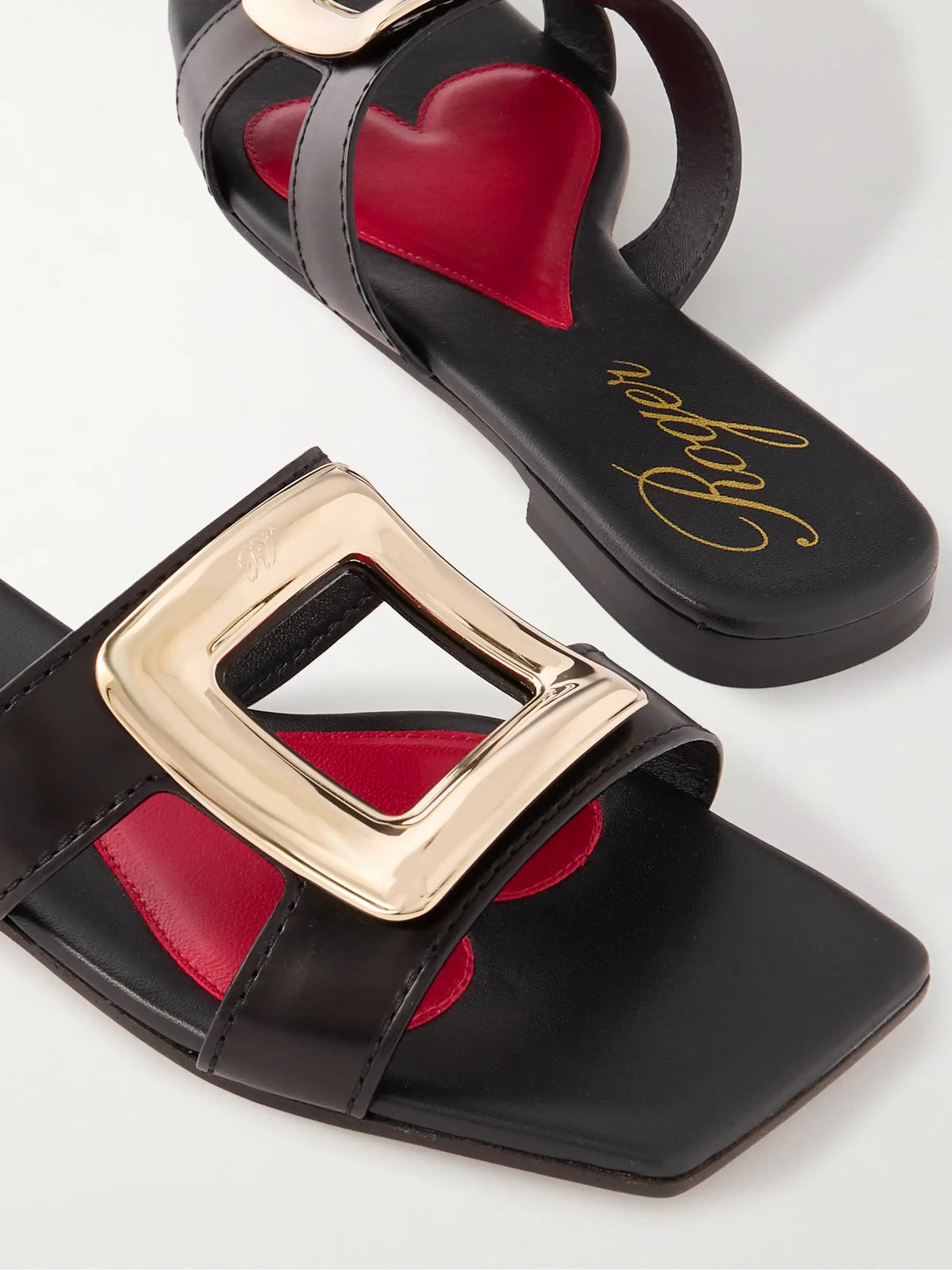 Nagoya Embellished Cutout Leather Slides