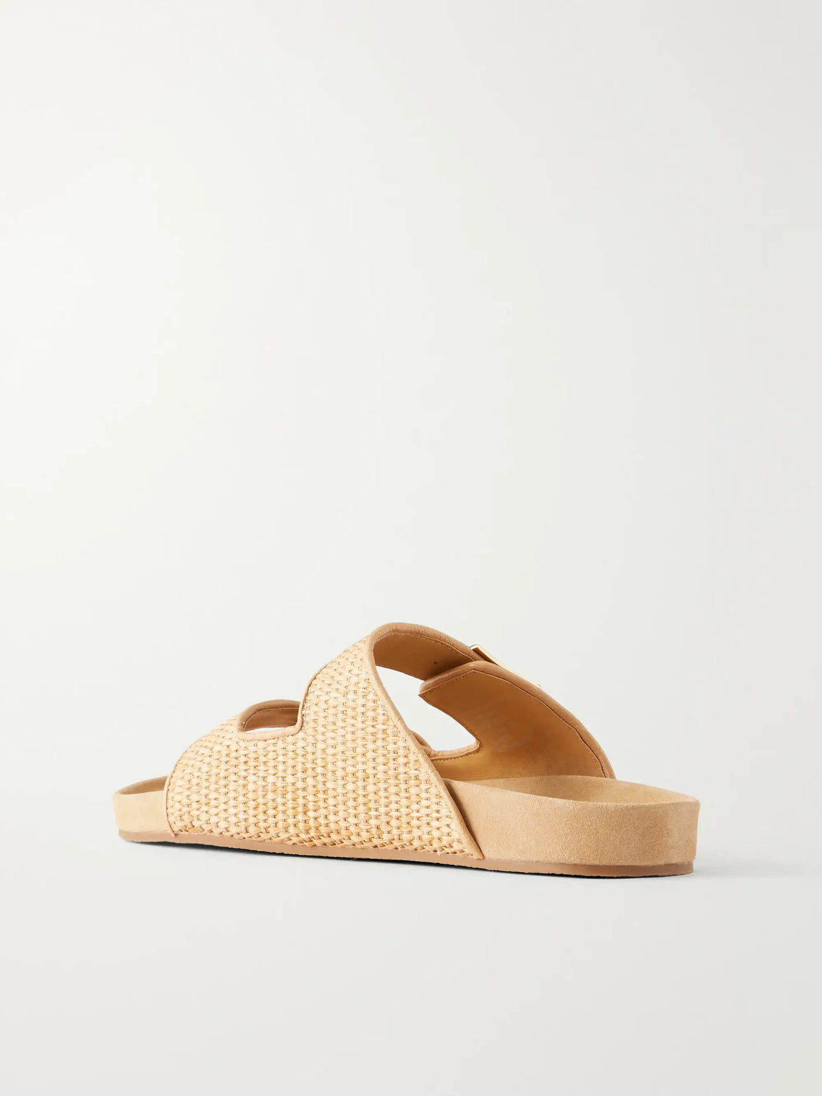 Mellow Logo-embellished Raffia And Leather Sandals