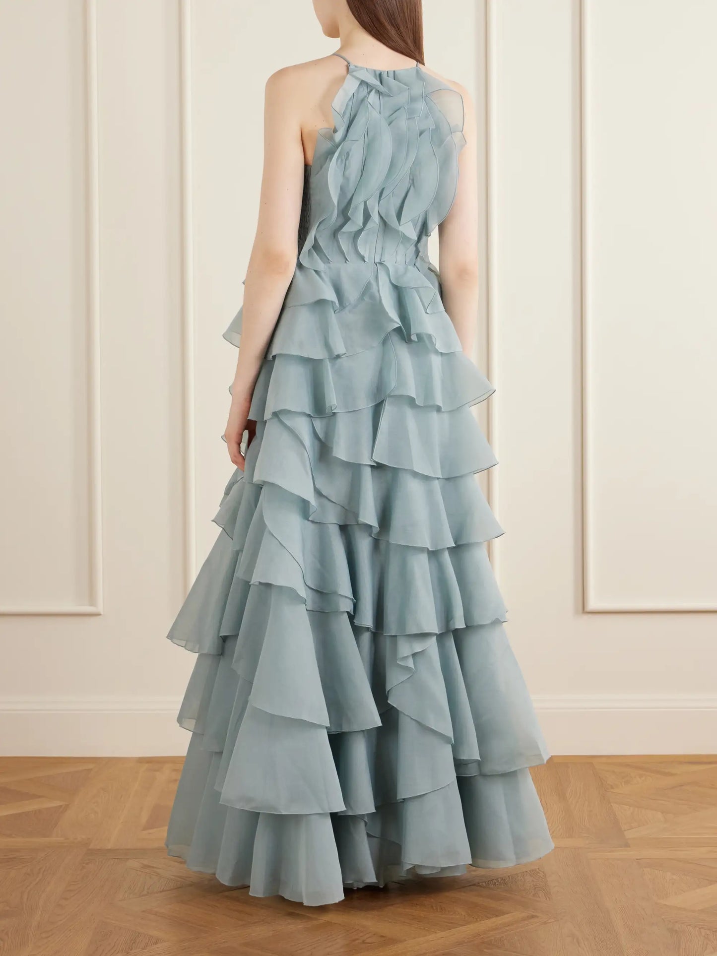Cleo Ruffled Tiered Organza Gown
