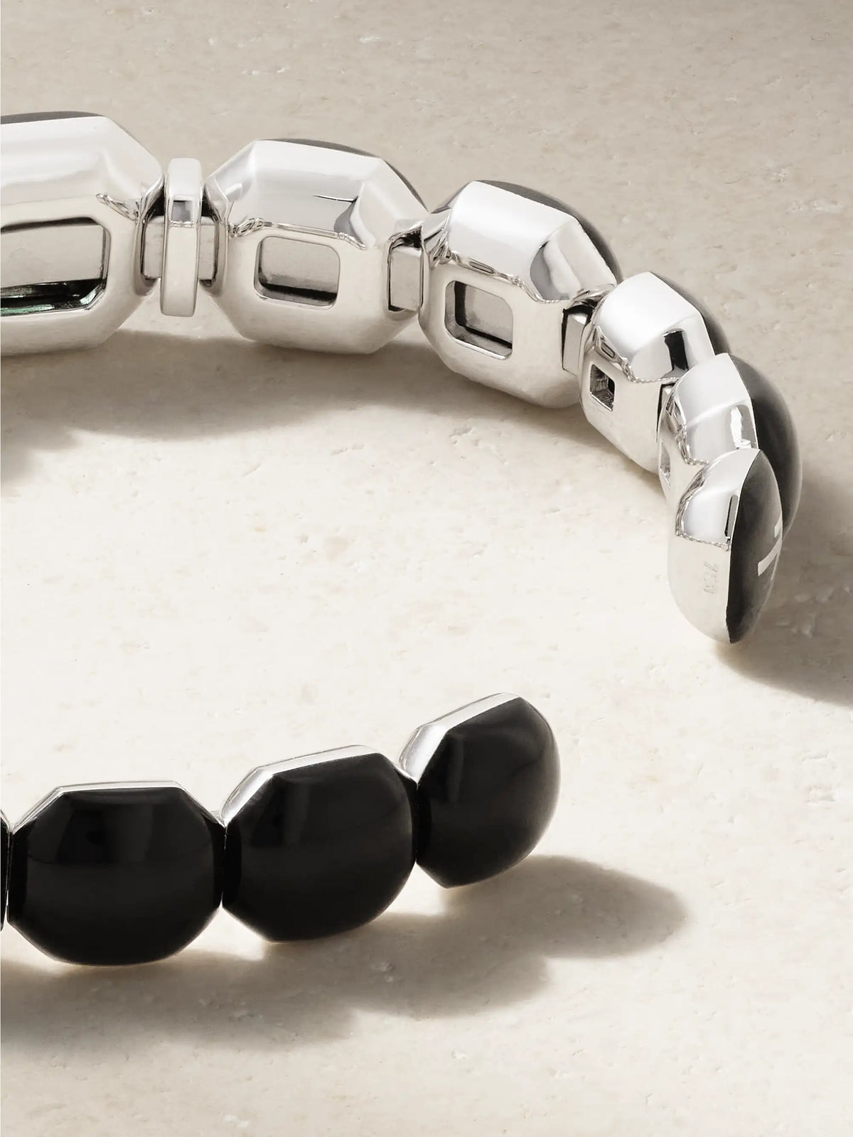 Oui 18-karat White Gold, Emerald, Diamond And Enamel Bangle