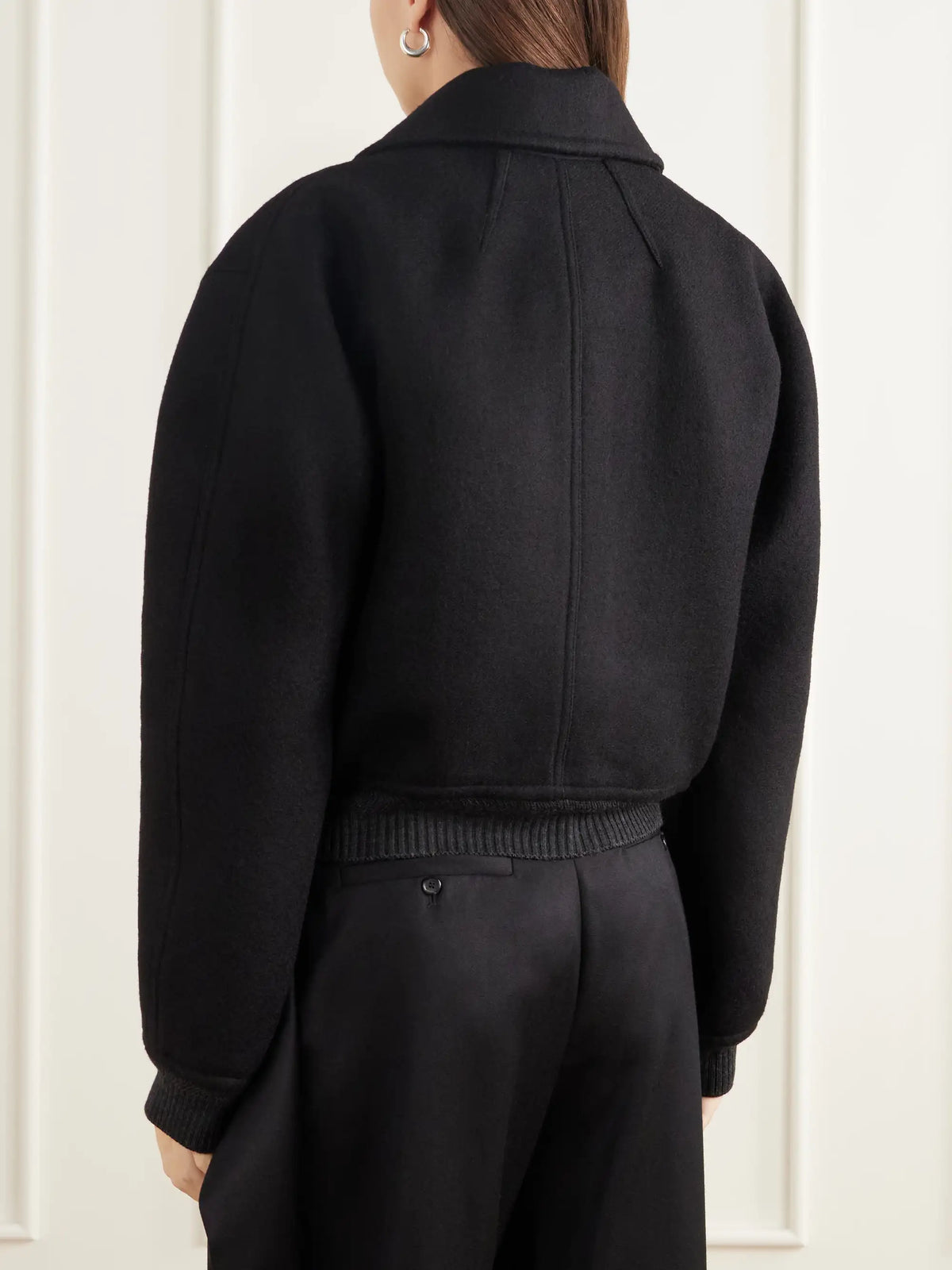 AMI PARIS Double-breasted Rib-trimmed Wool-gabardine Blouson Jacket
