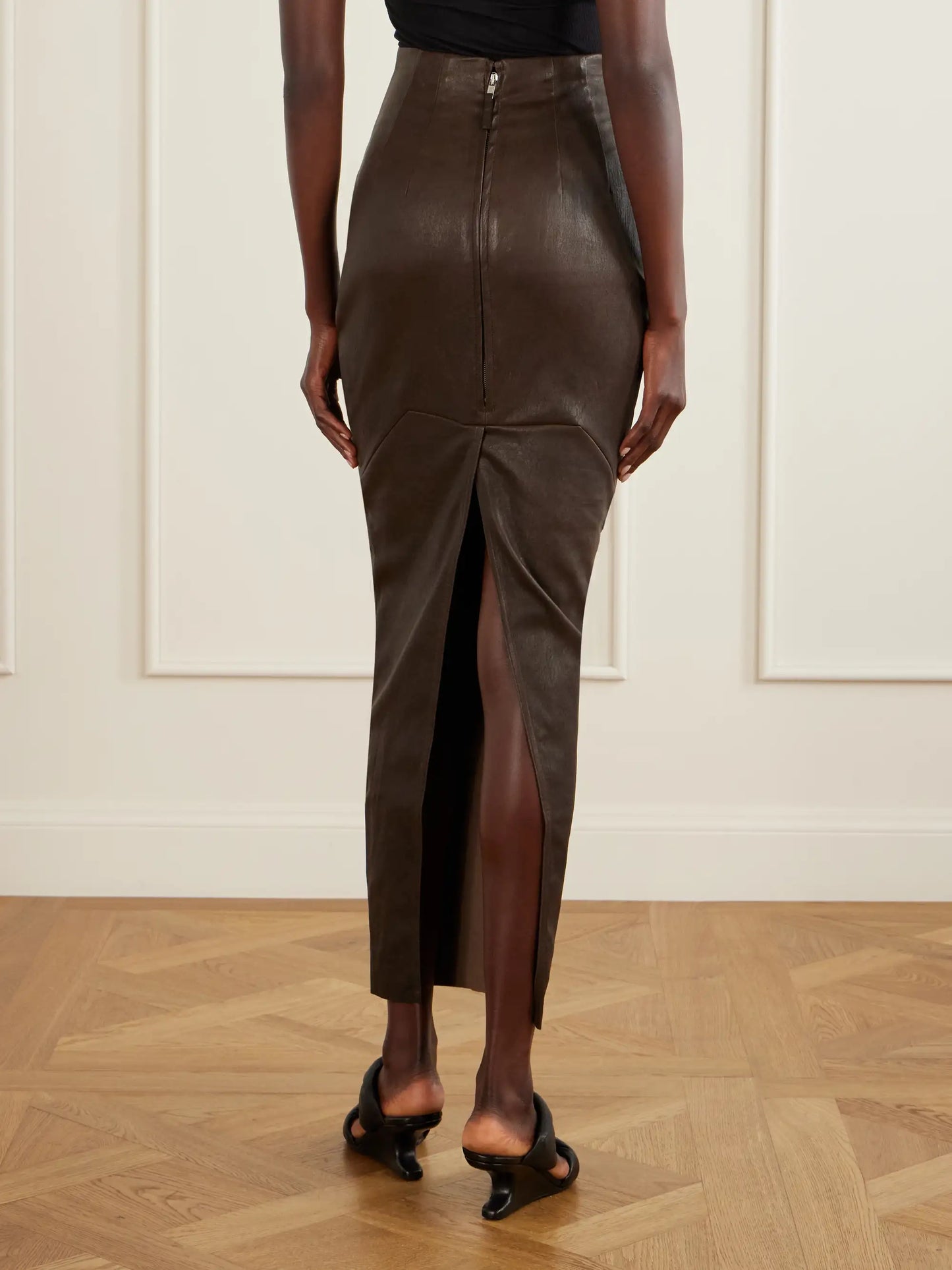 Dirt Pillar Textured-leather Maxi Skirt