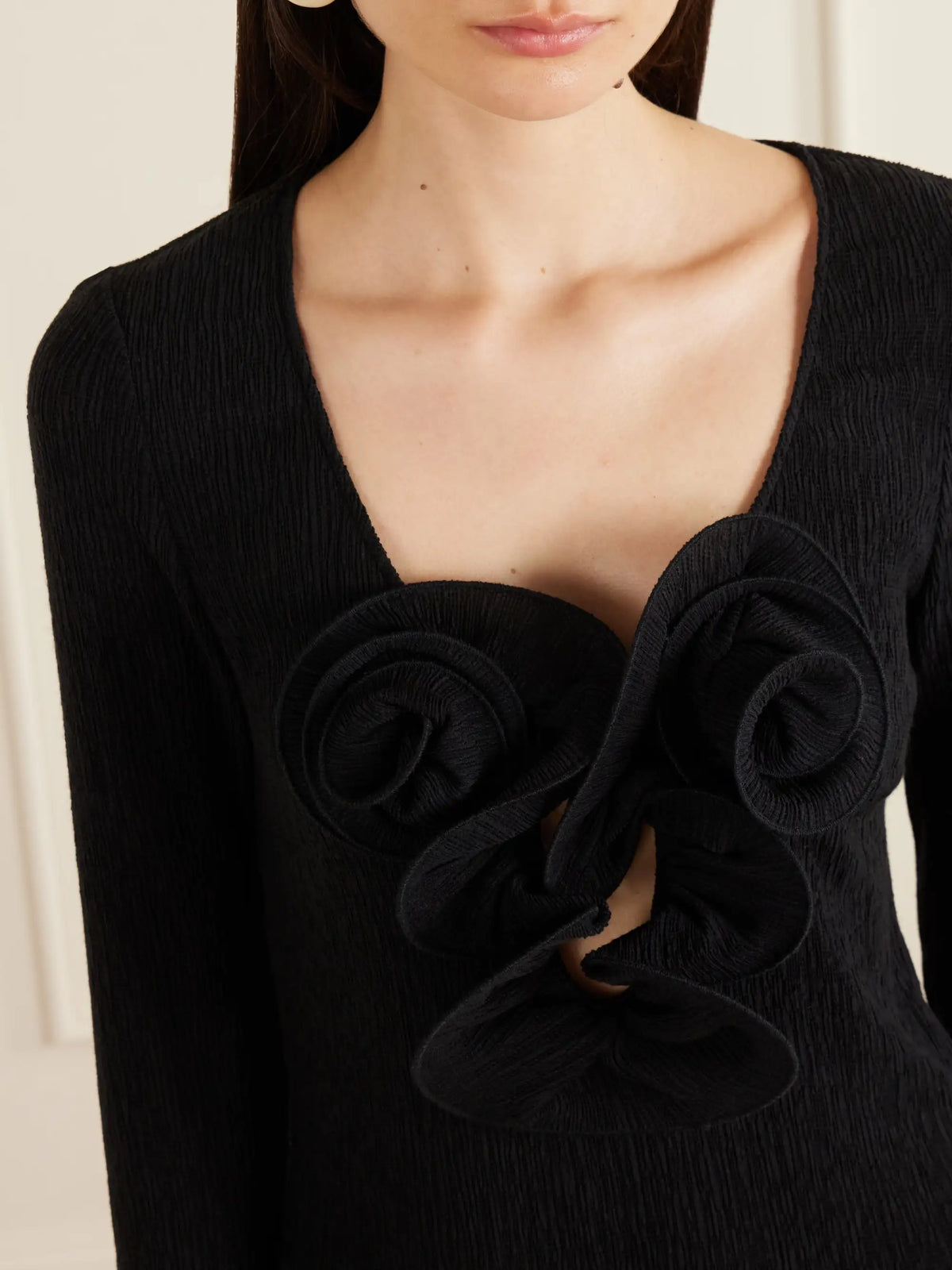 Gathered Satin Maxi Dress