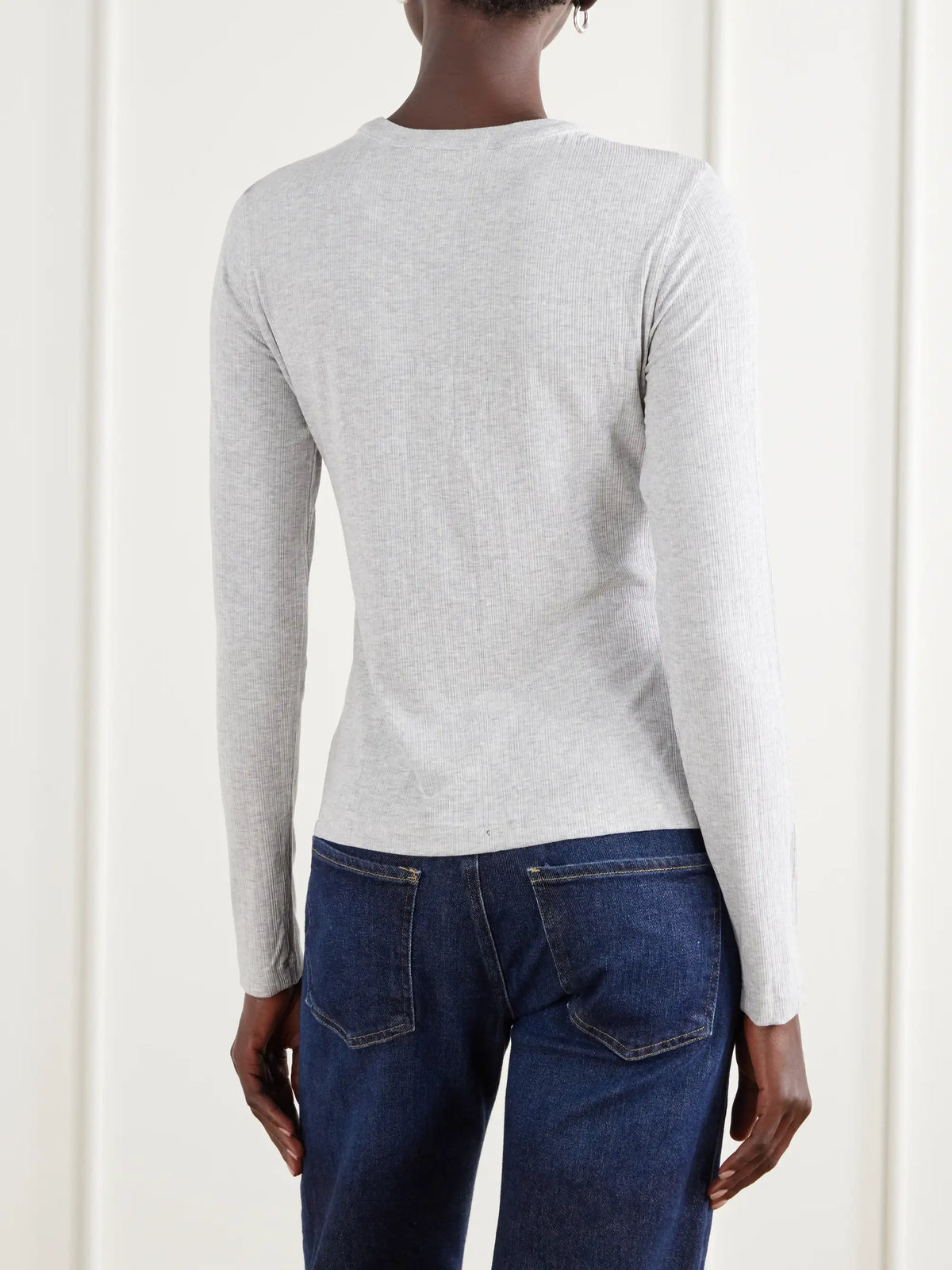 Varley Kesia Ribbed Stretch-modal Henley Top