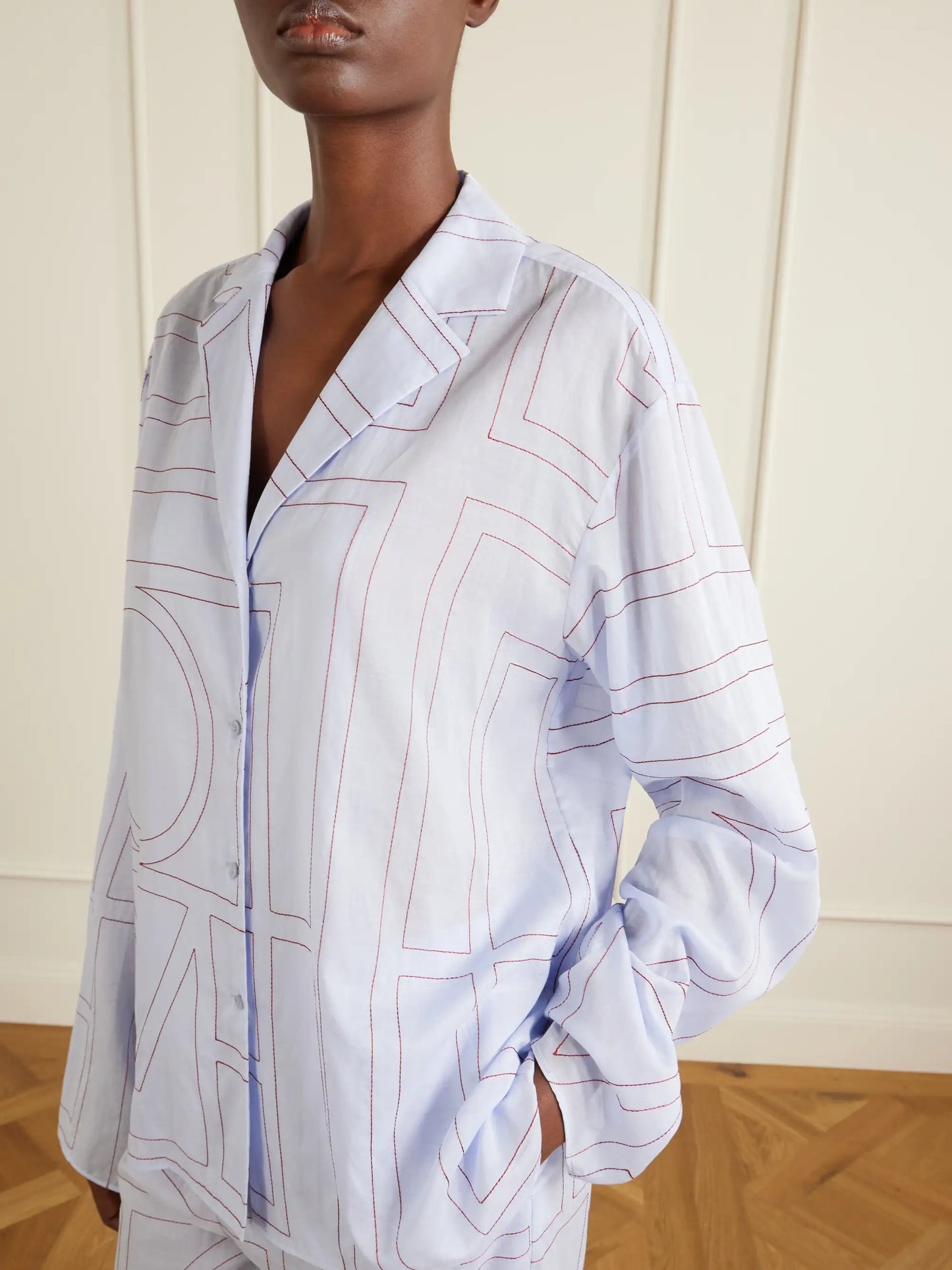 Embroidered Cotton And Lyocell-blend Shirt