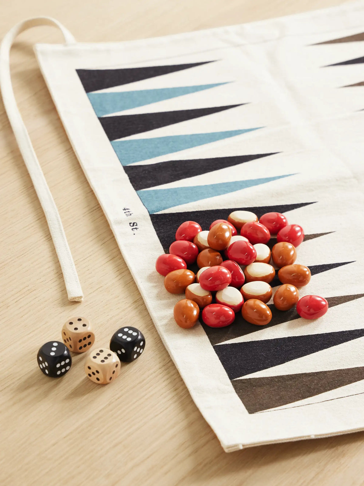 Canvas, Wood And Metal Backgammon Set