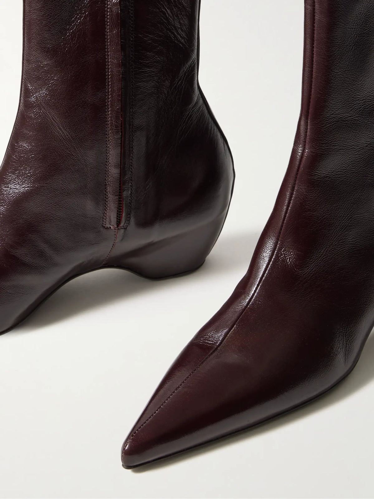 Sybil Glossed-leather Ankle Boots