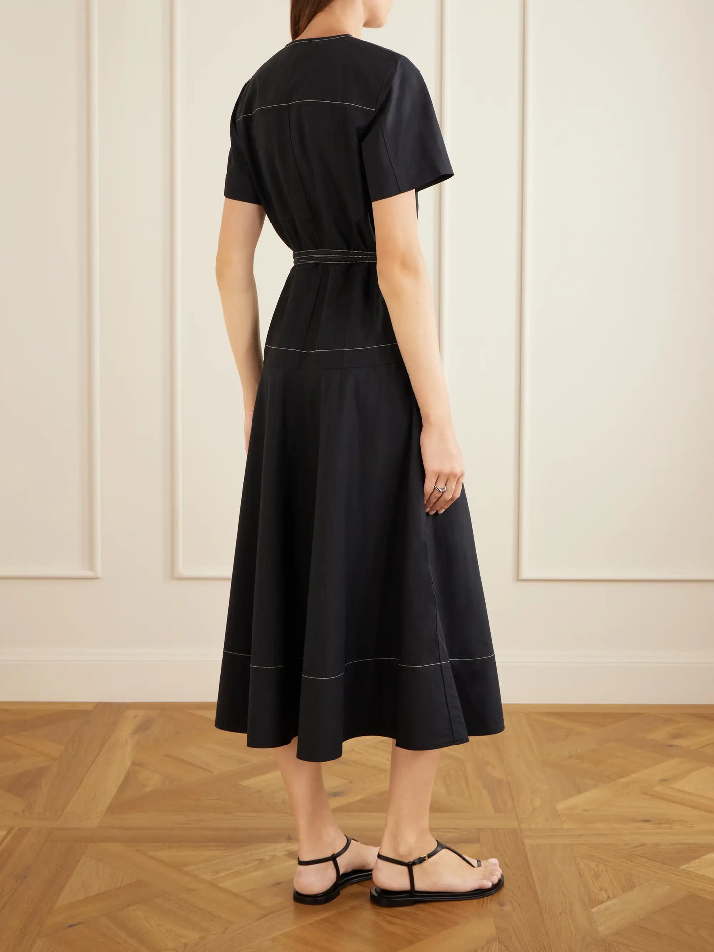 Elizabeth Belted Poplin Maxi Dress