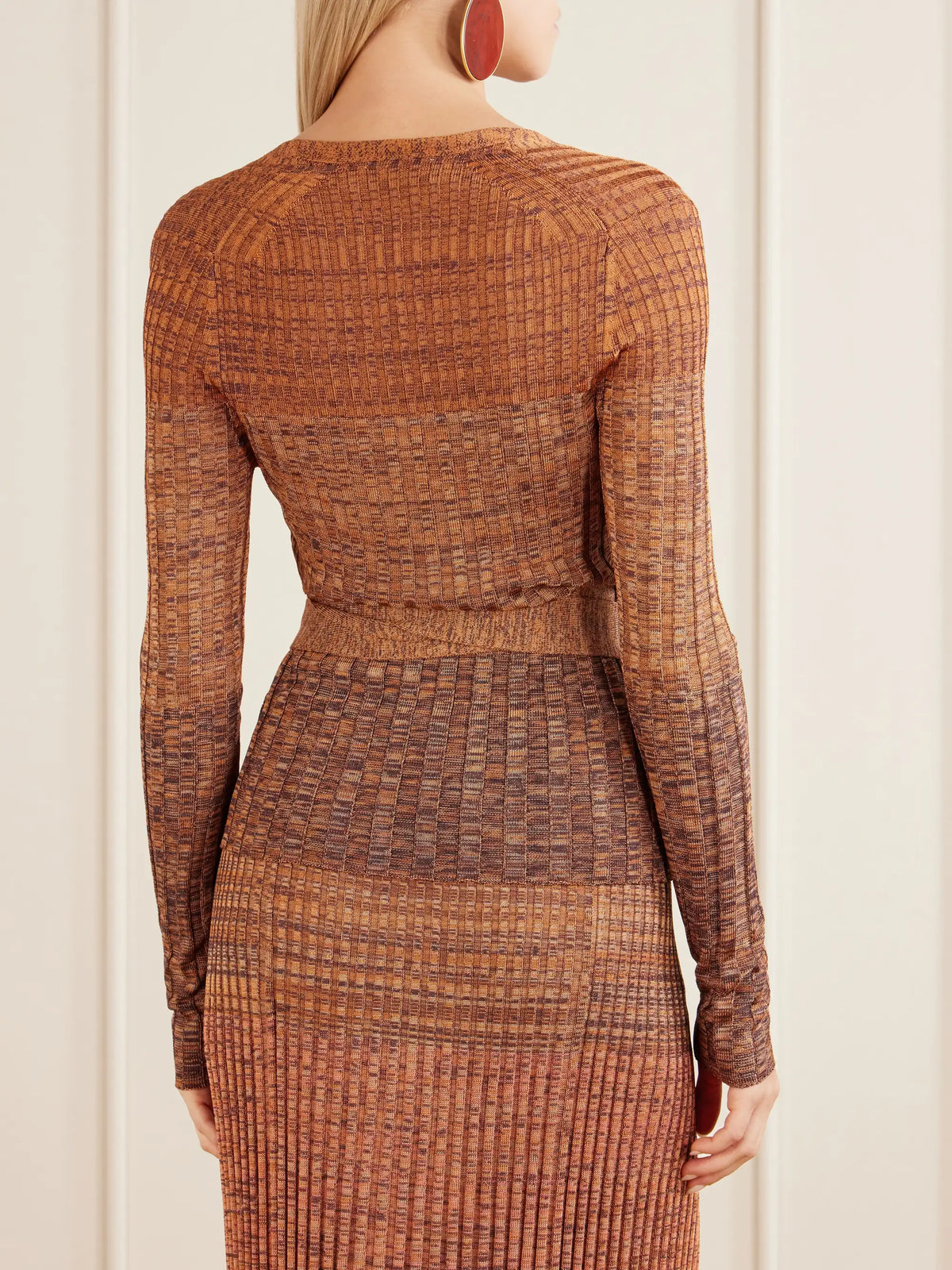 Zimmermann Mouline Belted Ribbed-knit Wrap Top