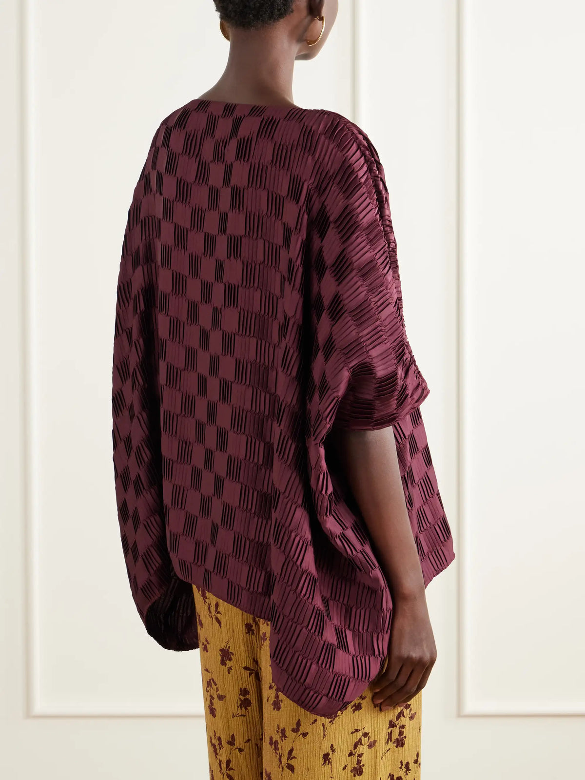 Dima Ayad Plissé Satin Blouse