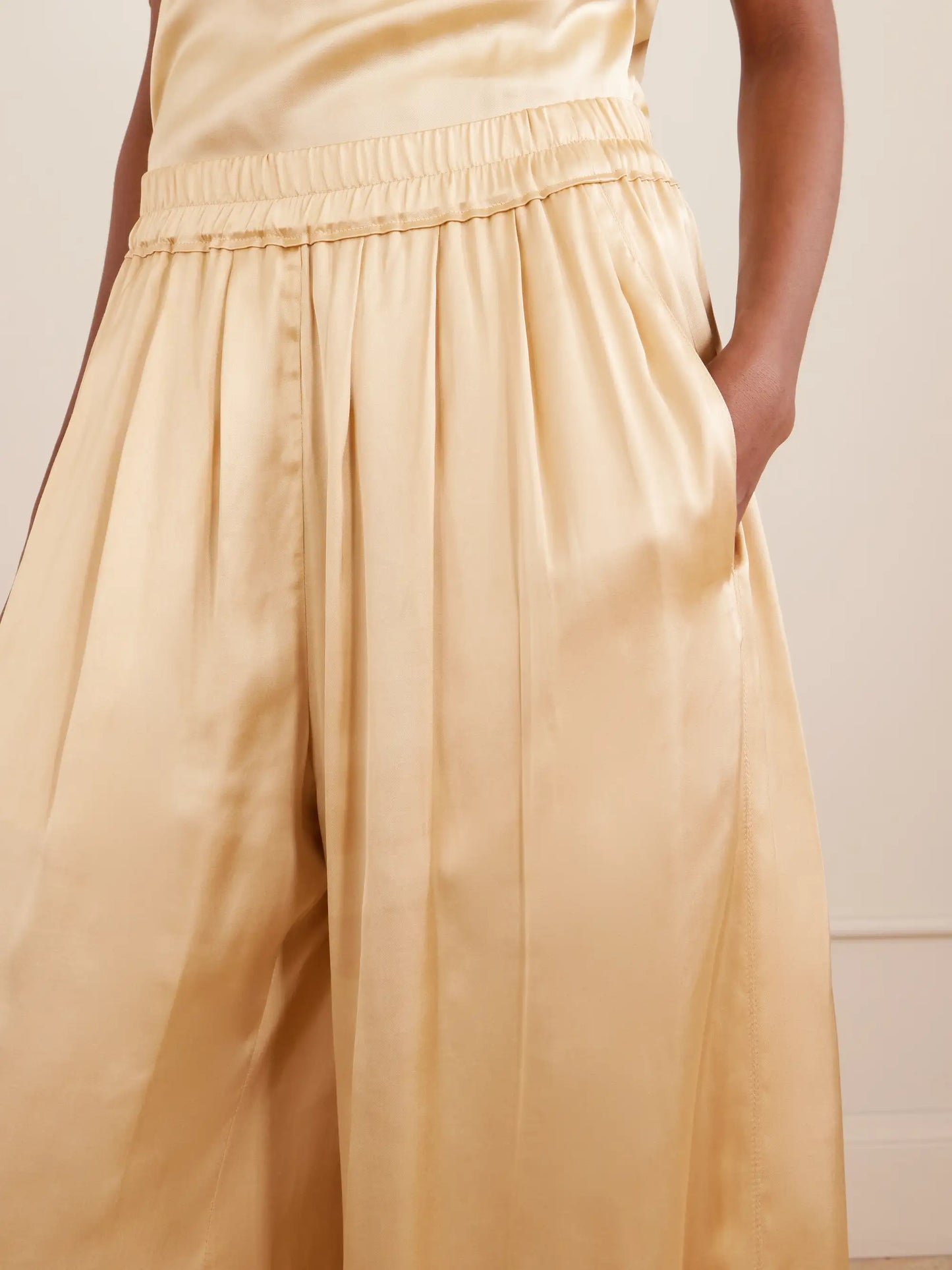 Nolia Satin Wide-leg Pants
