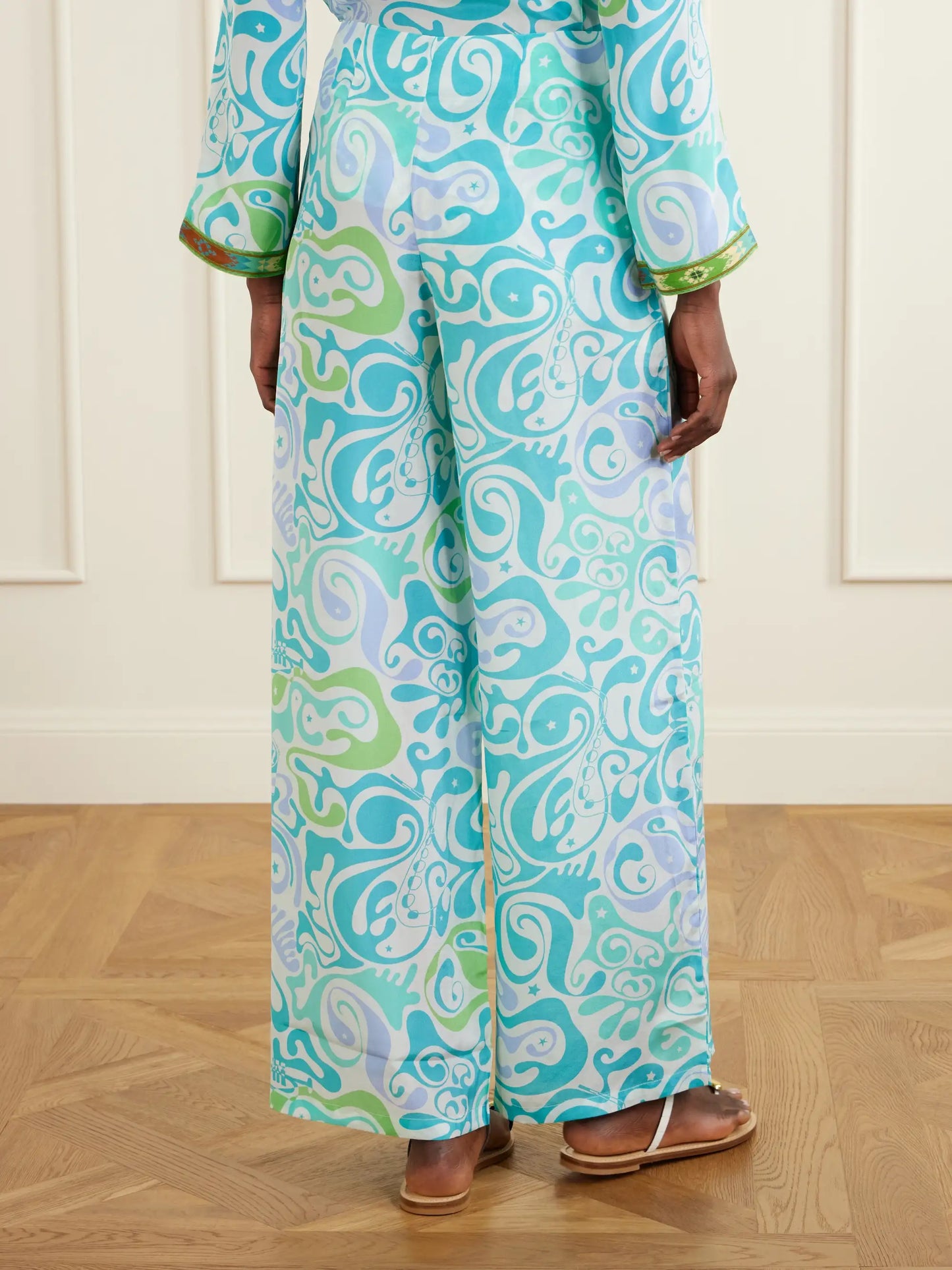 Stephan Printed Silk Wide-leg Pants