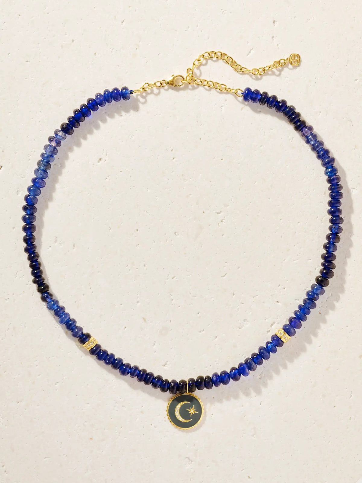 Celestial 14-karat Gold, Sapphire, Diamond And Enamel Necklace