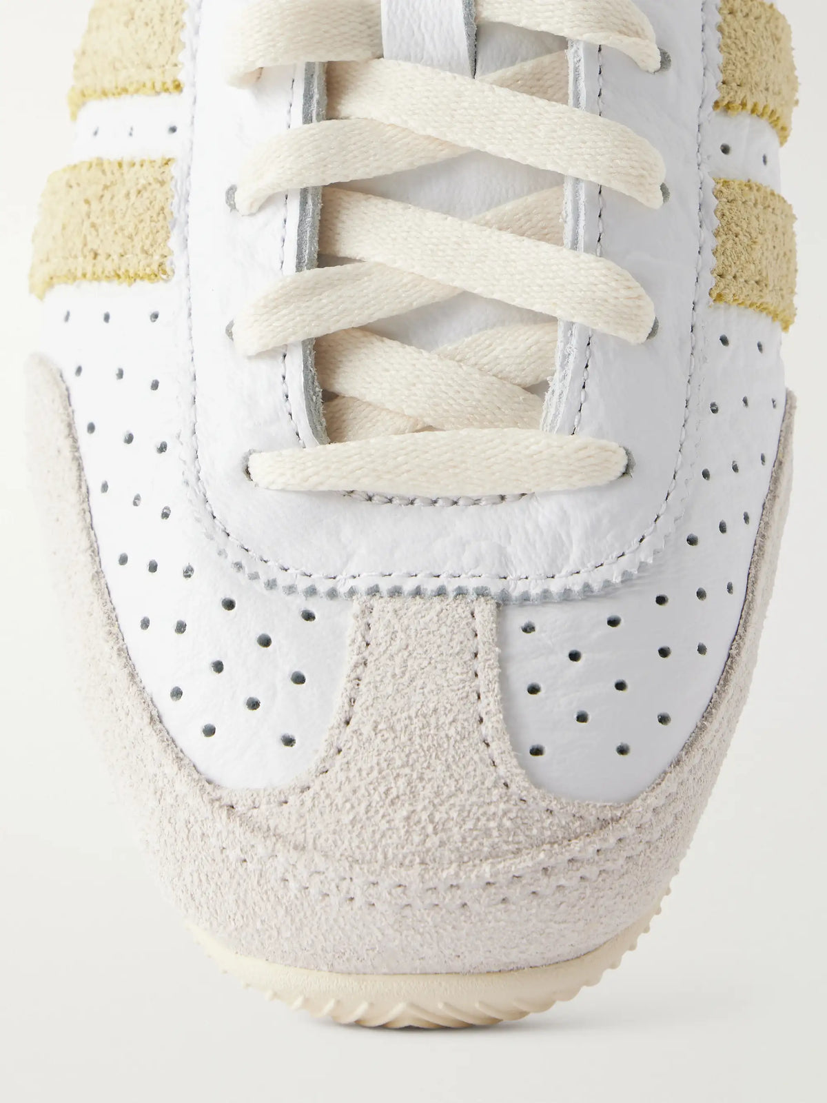 adidas Originals Japan W Suede-trimmed Crinkled-leather Sneakers
