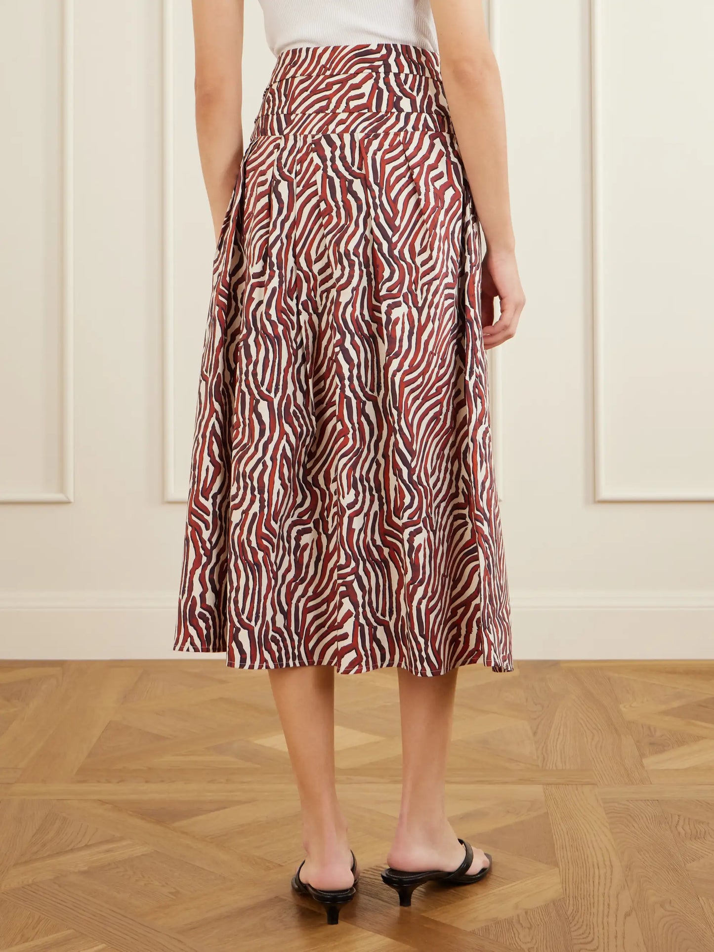 Nessa Pleated Printed Cotton-blend Poplin Maxi Skirt