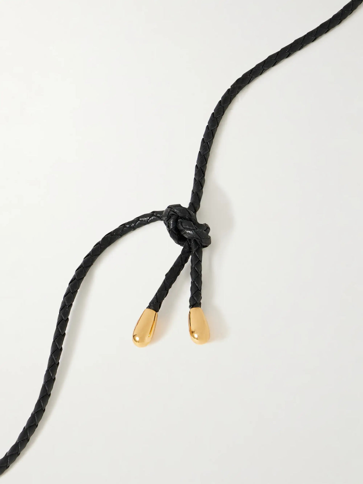 Lotus Medium Leather And Gold-plated Necklace