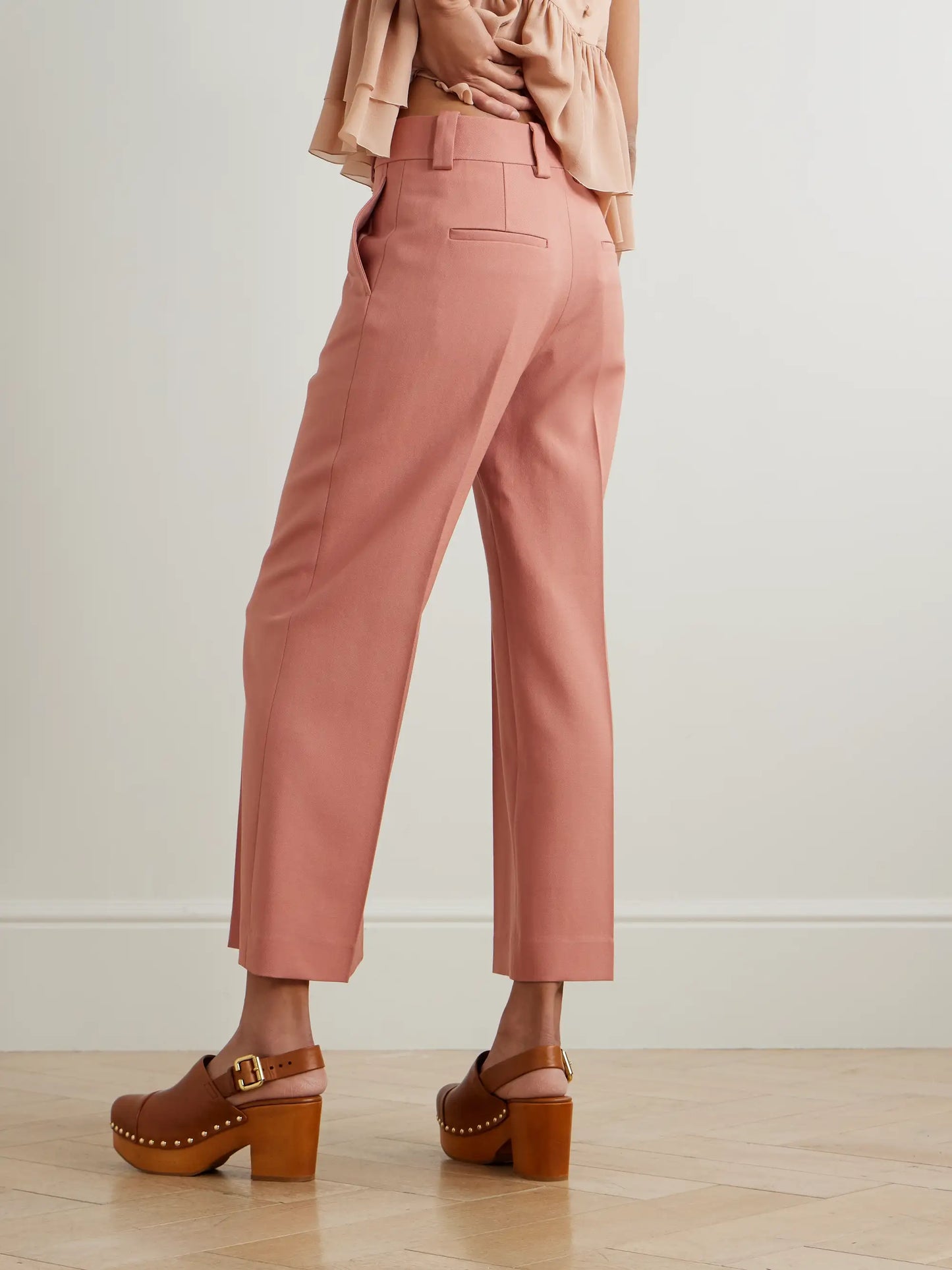 Cropped Wool-gabardine Wide-leg Pants