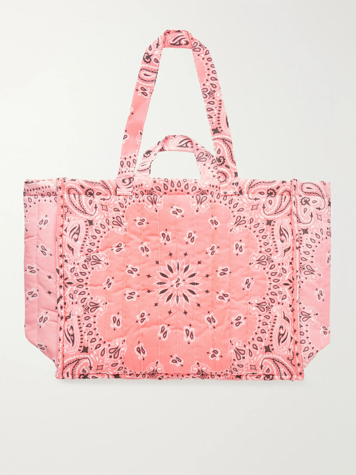 Cabas Maxi Embroidered Quilted Printed Cotton Tote Bag