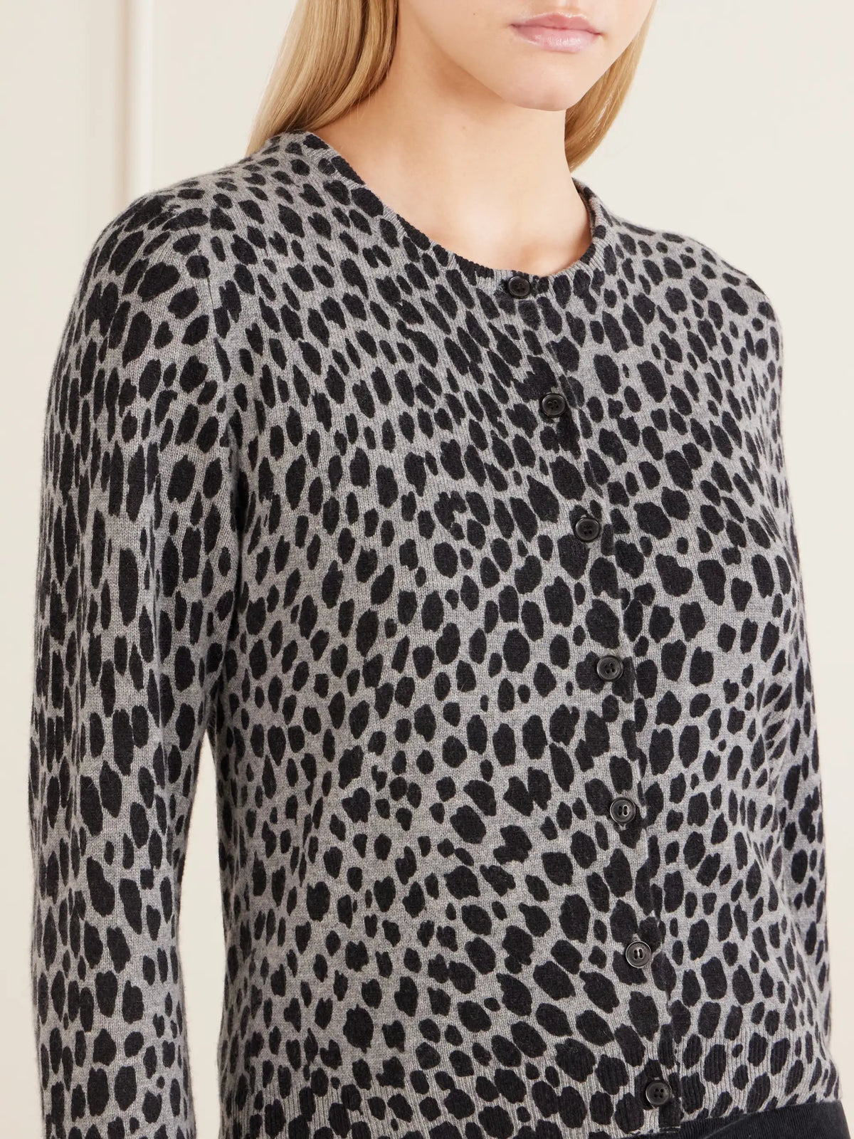 Nili Lotan Keelah Leopard-jacquard Cashmere Cardigan