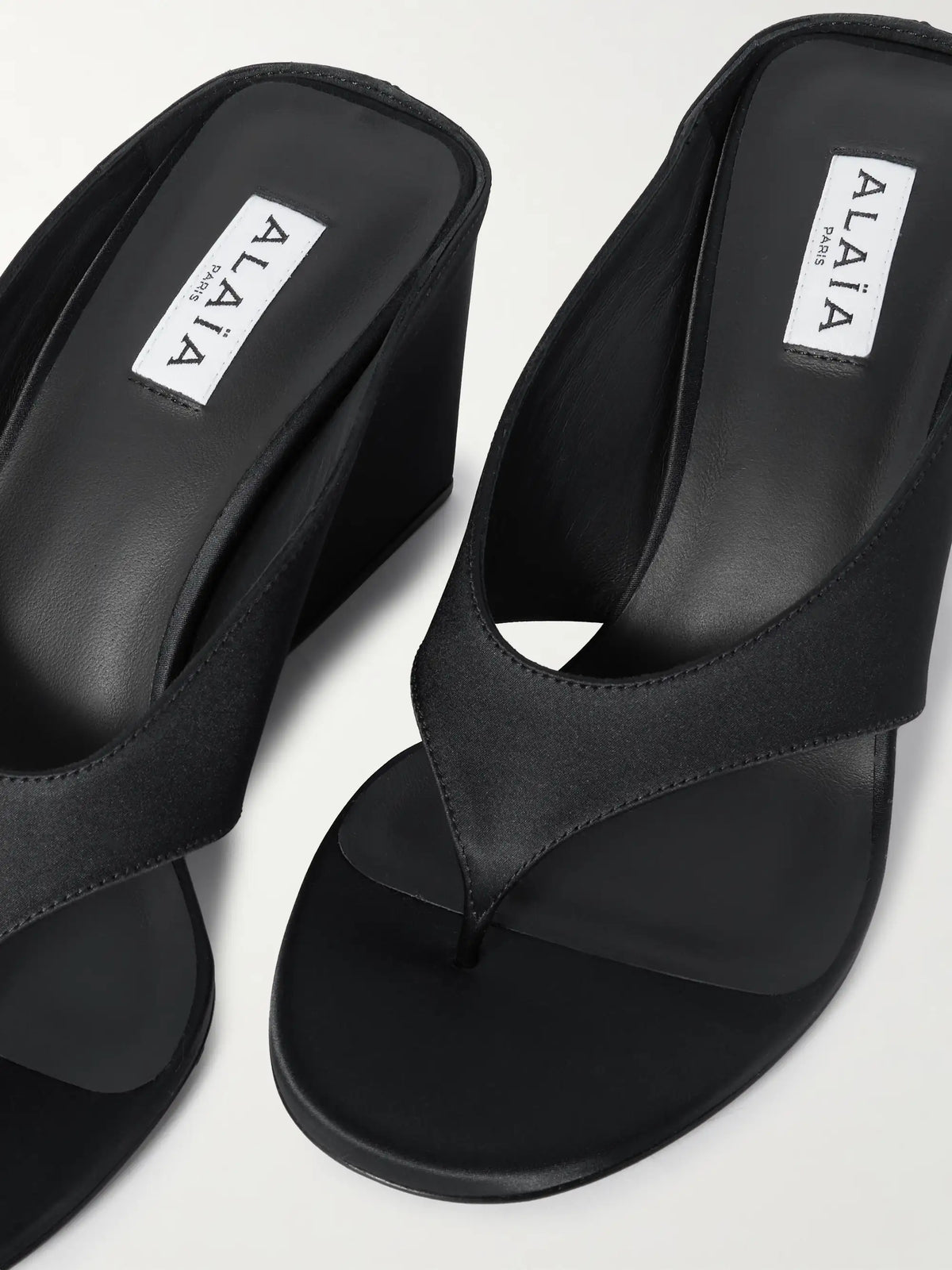 Satin Wedge Sandals