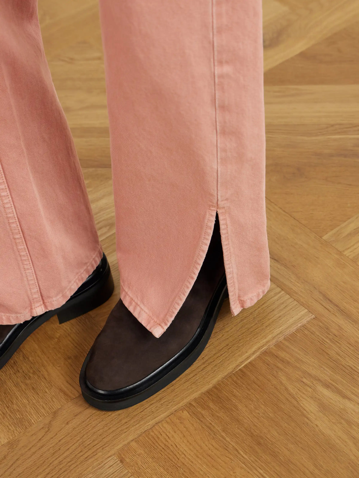 B SIDES Charlot Split Hem Mid-rise Wide-leg Jeans