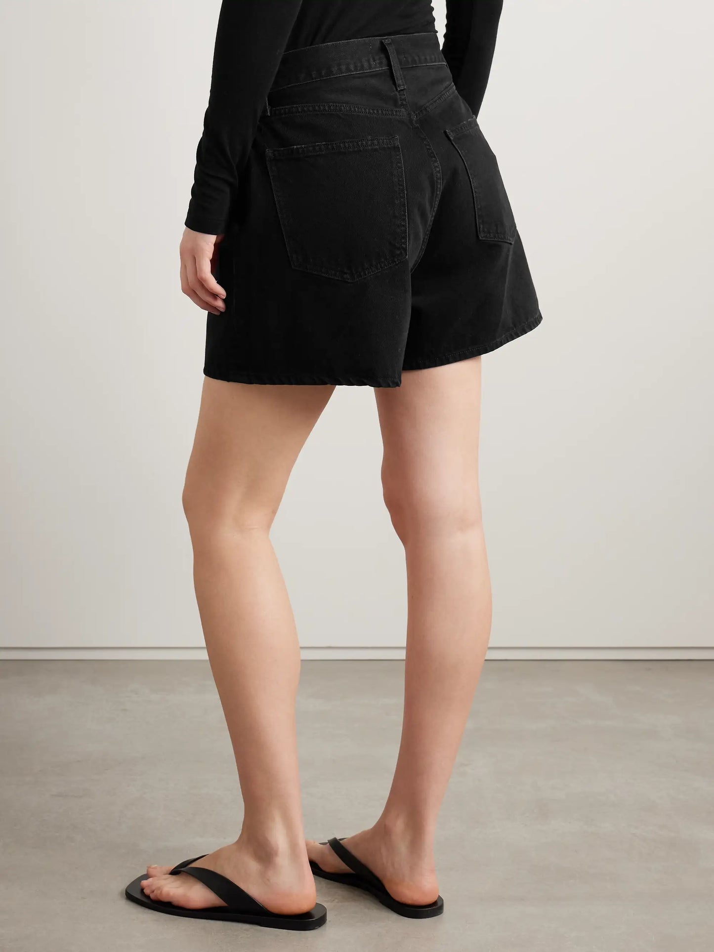 Rhoda Pleated Organic Denim Shorts