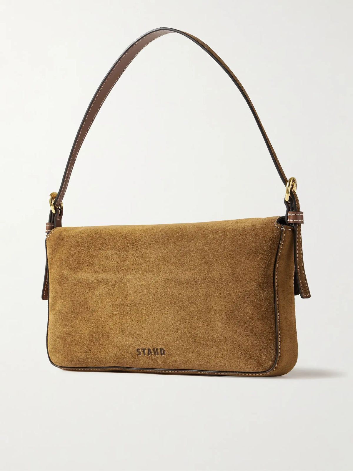Harlow Buckled Suede Shoulder Bag