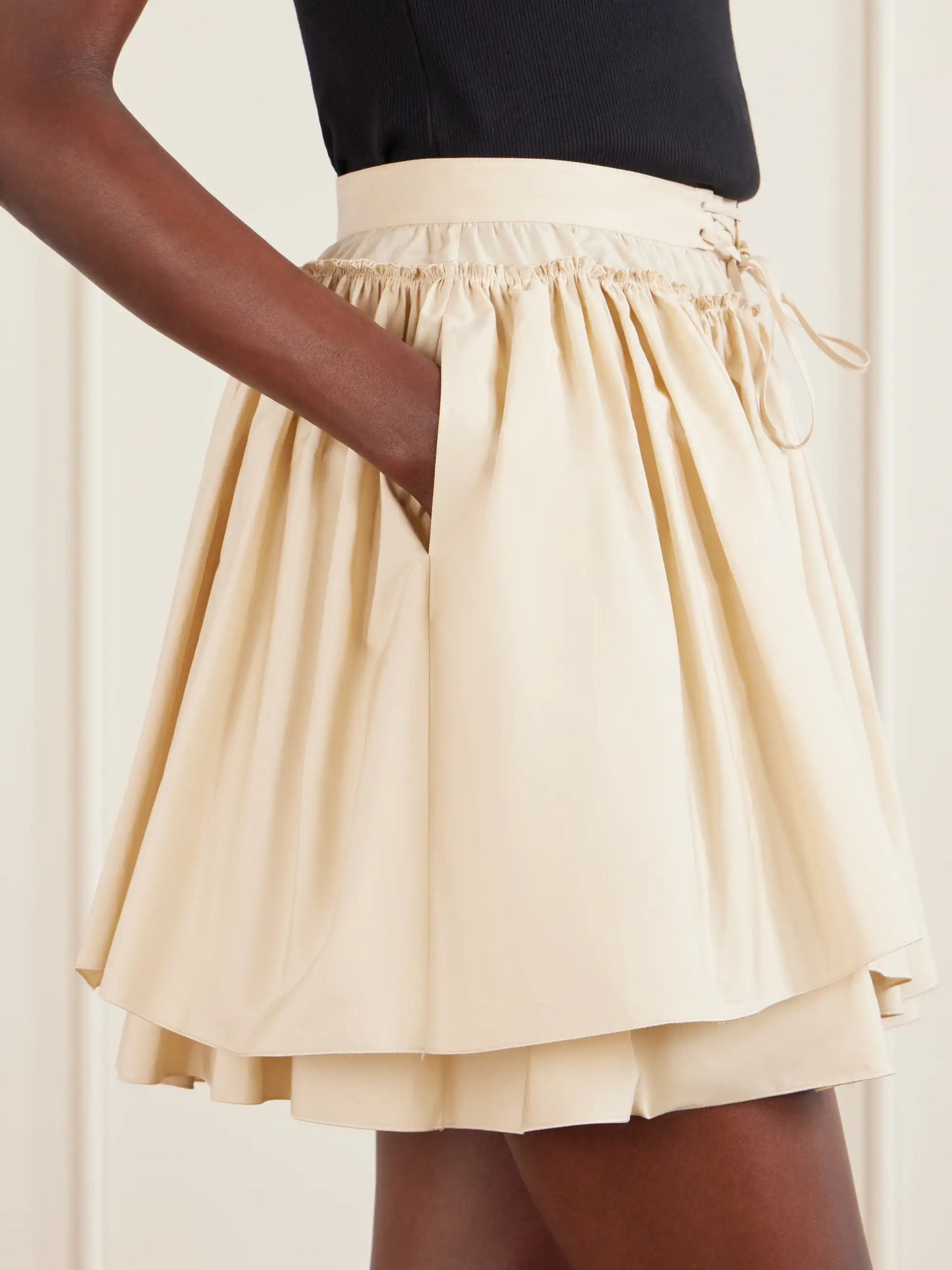 + Paula's Ibiza Ruffled Cotton-poplin Mini Skirt