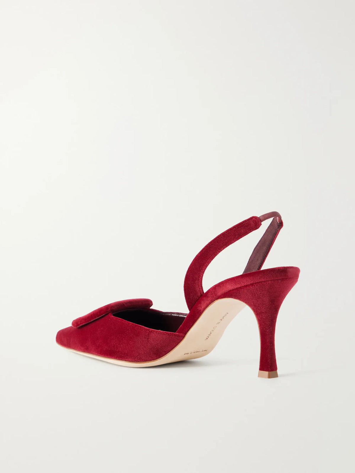 Manolo Blahnik Maysli 70 Buckled Velvet Slingback Pumps