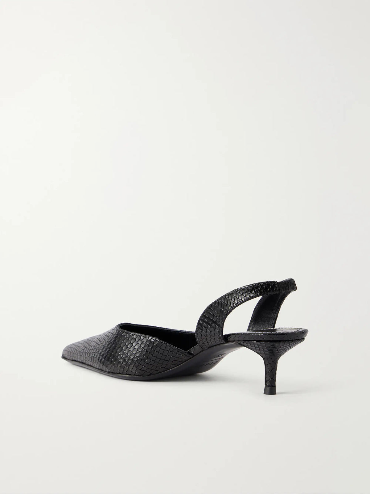STAUD Sebastian Snake-effect Leather Pumps