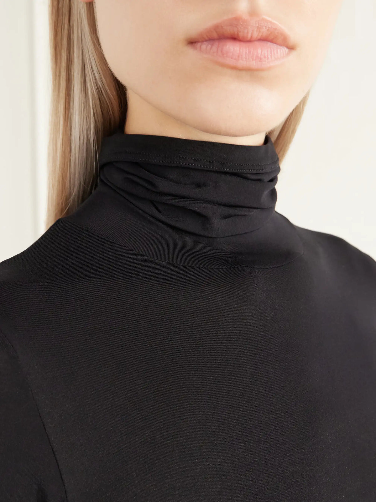 The Row Basile Jersey Turtleneck Bodysuit
