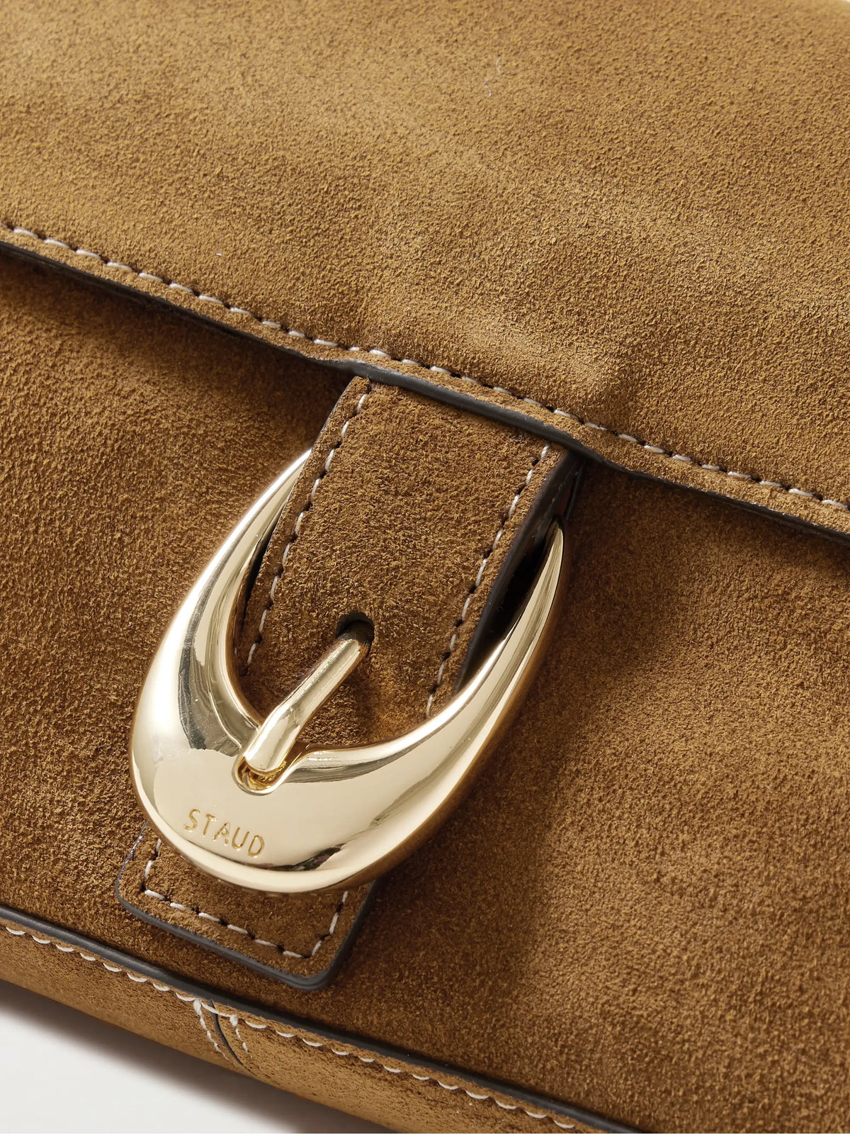 Harlow Buckled Suede Shoulder Bag