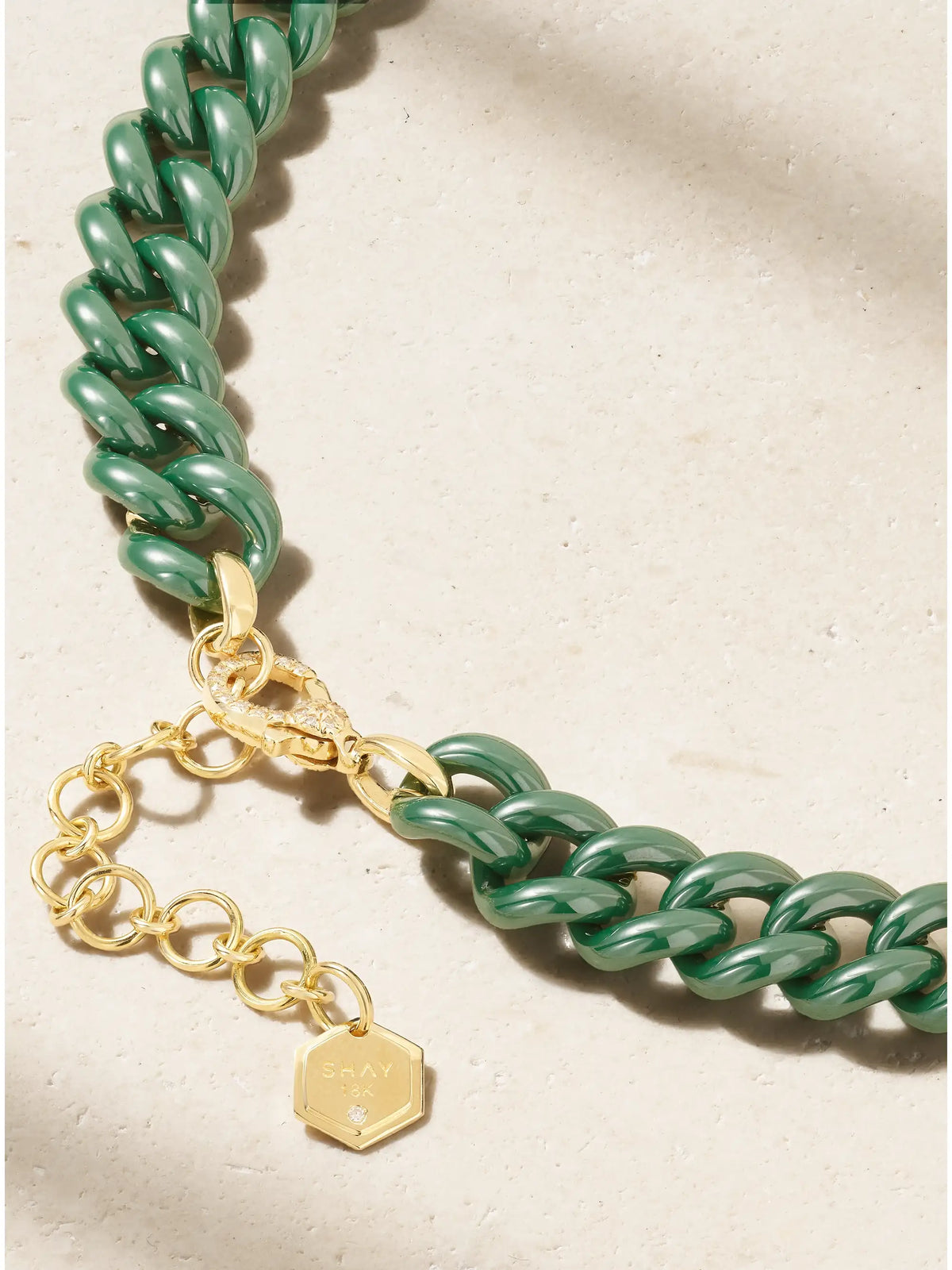 Essential Link 18-karat Gold, Ceramic And Diamond Necklace