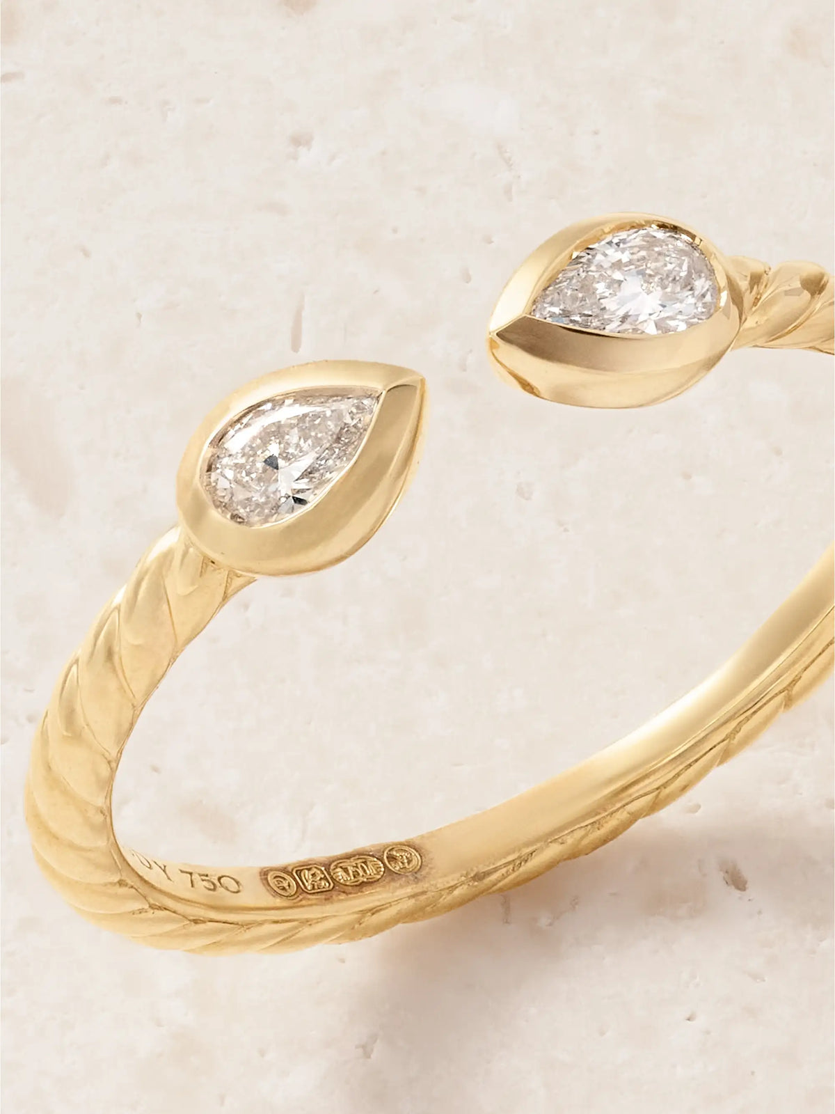 Cable 18-karat Gold Diamond Ring