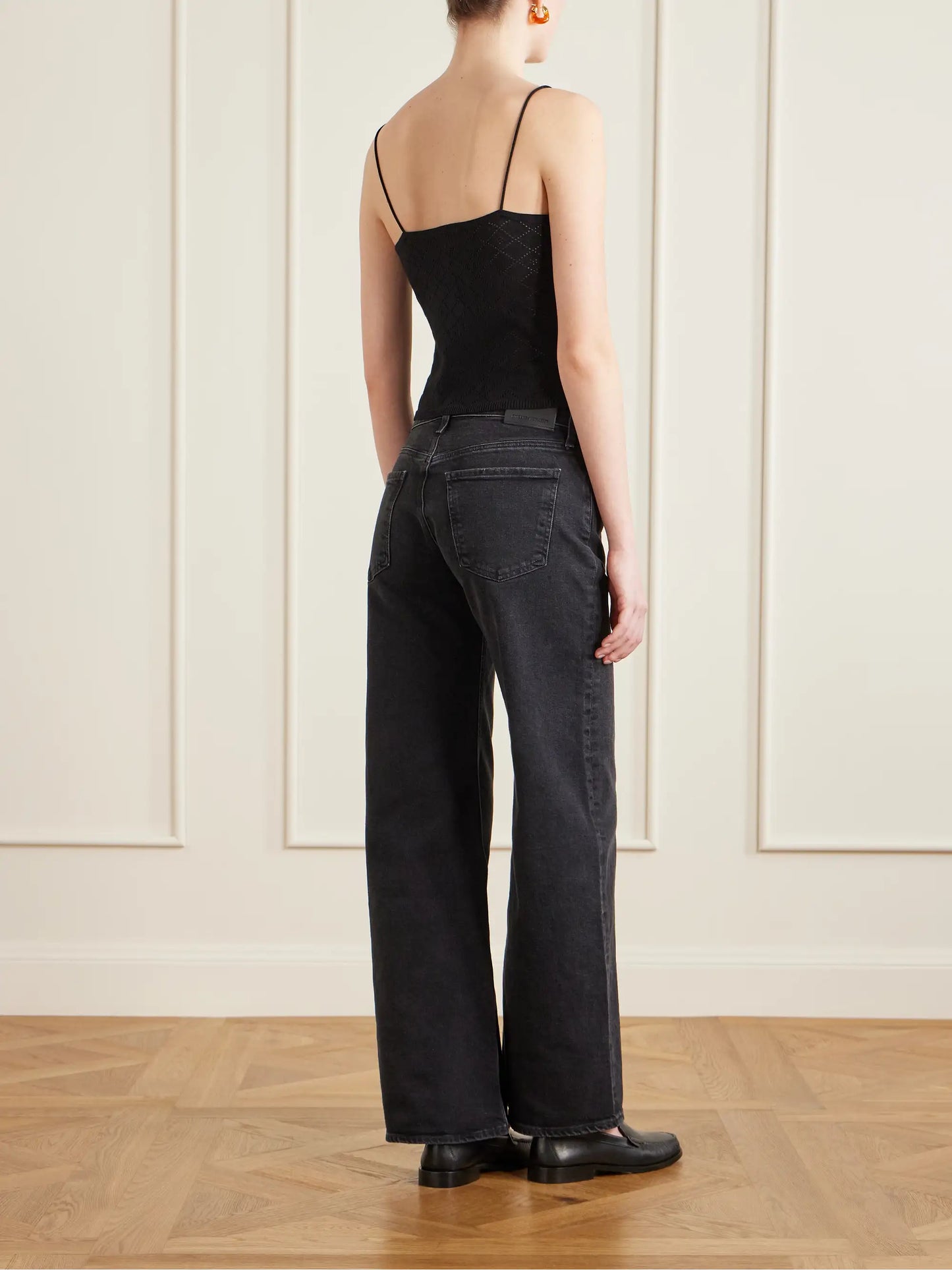 Anisette Cropped Embroidered Cotton Tank Top