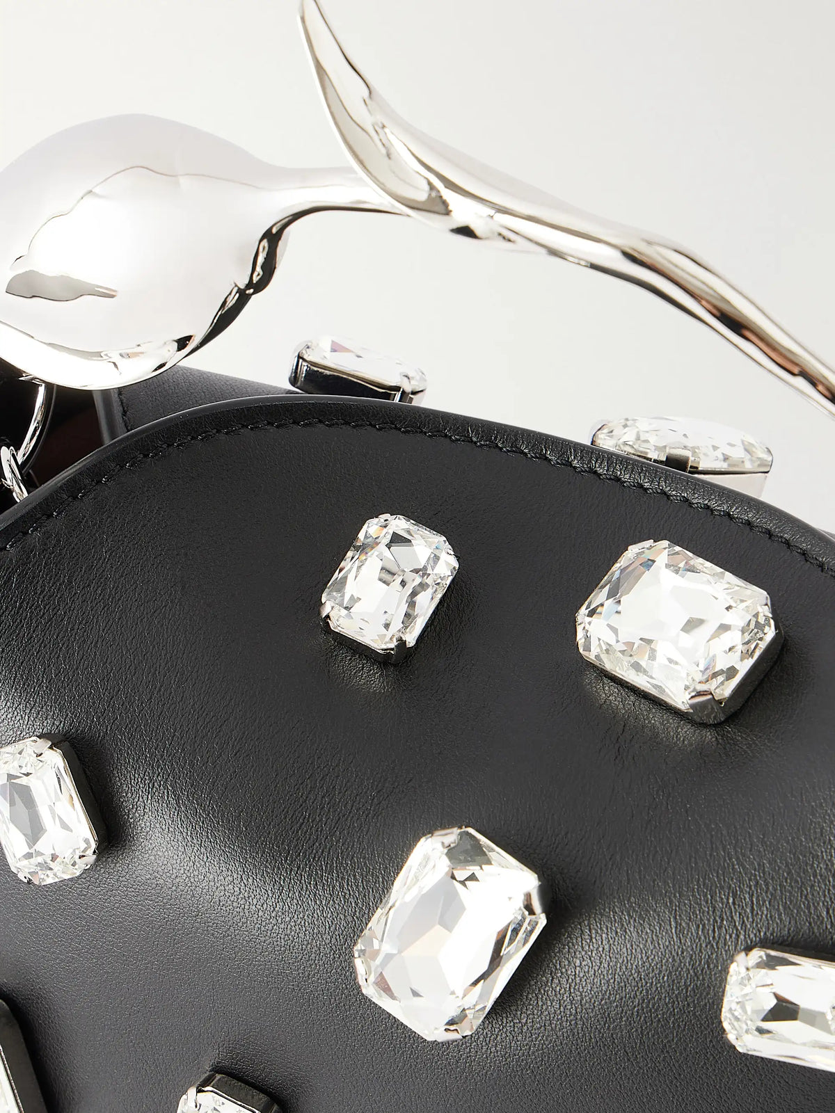 Bloom Mini Crystal-embellished Leather Clutch