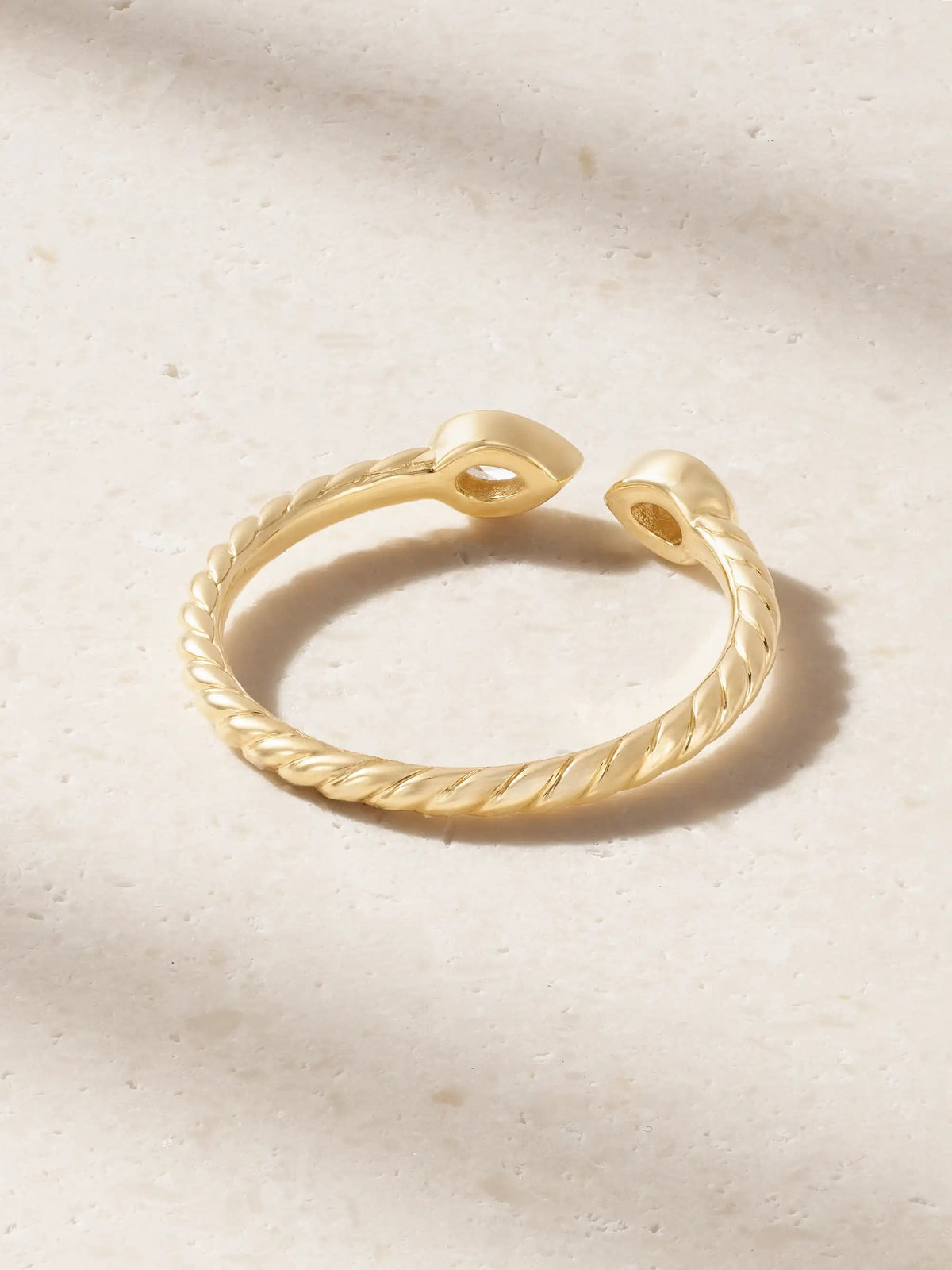 Cable 18-karat Gold Diamond Ring