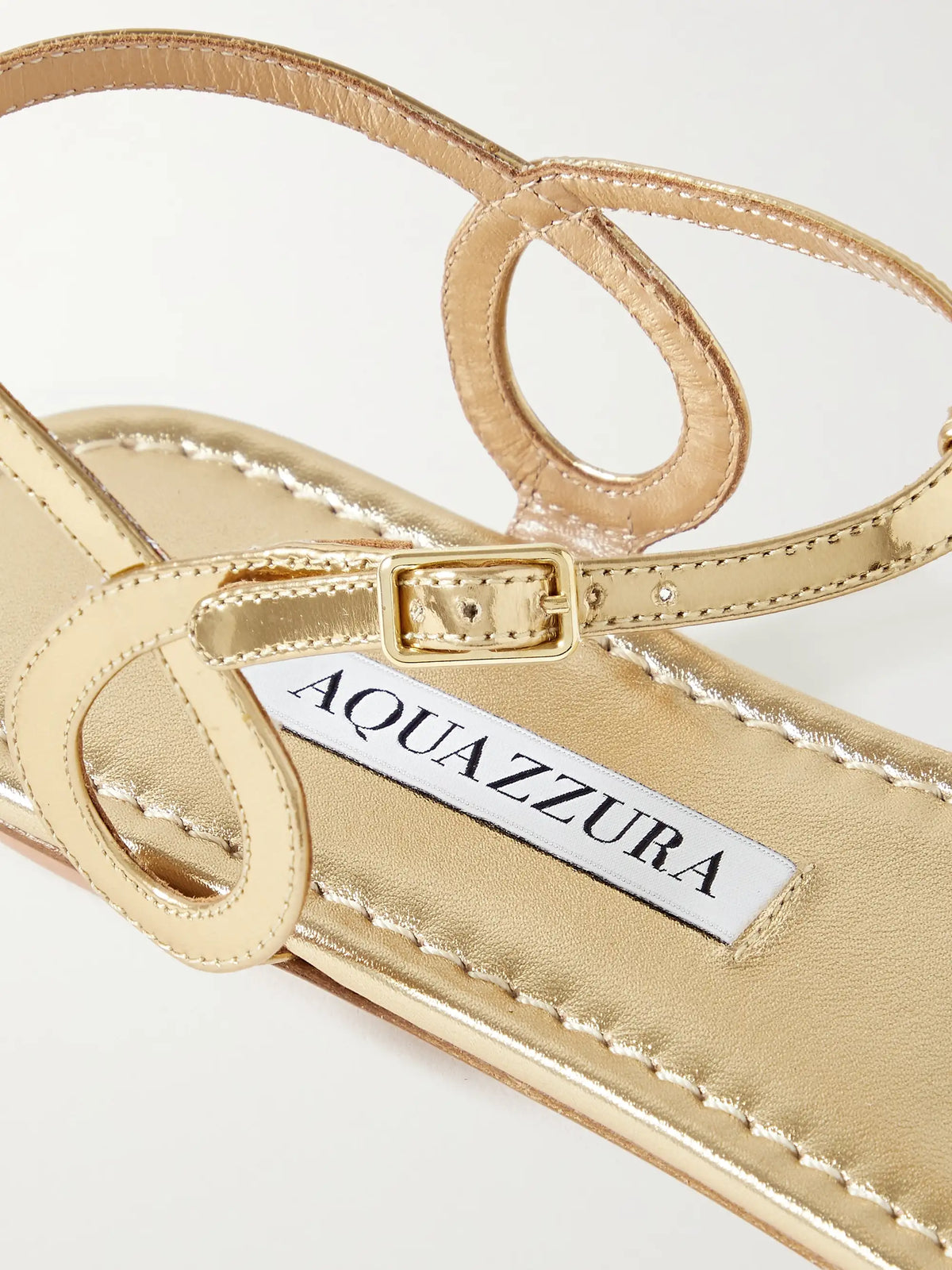 Almost Bare Metallic Leather Sandals