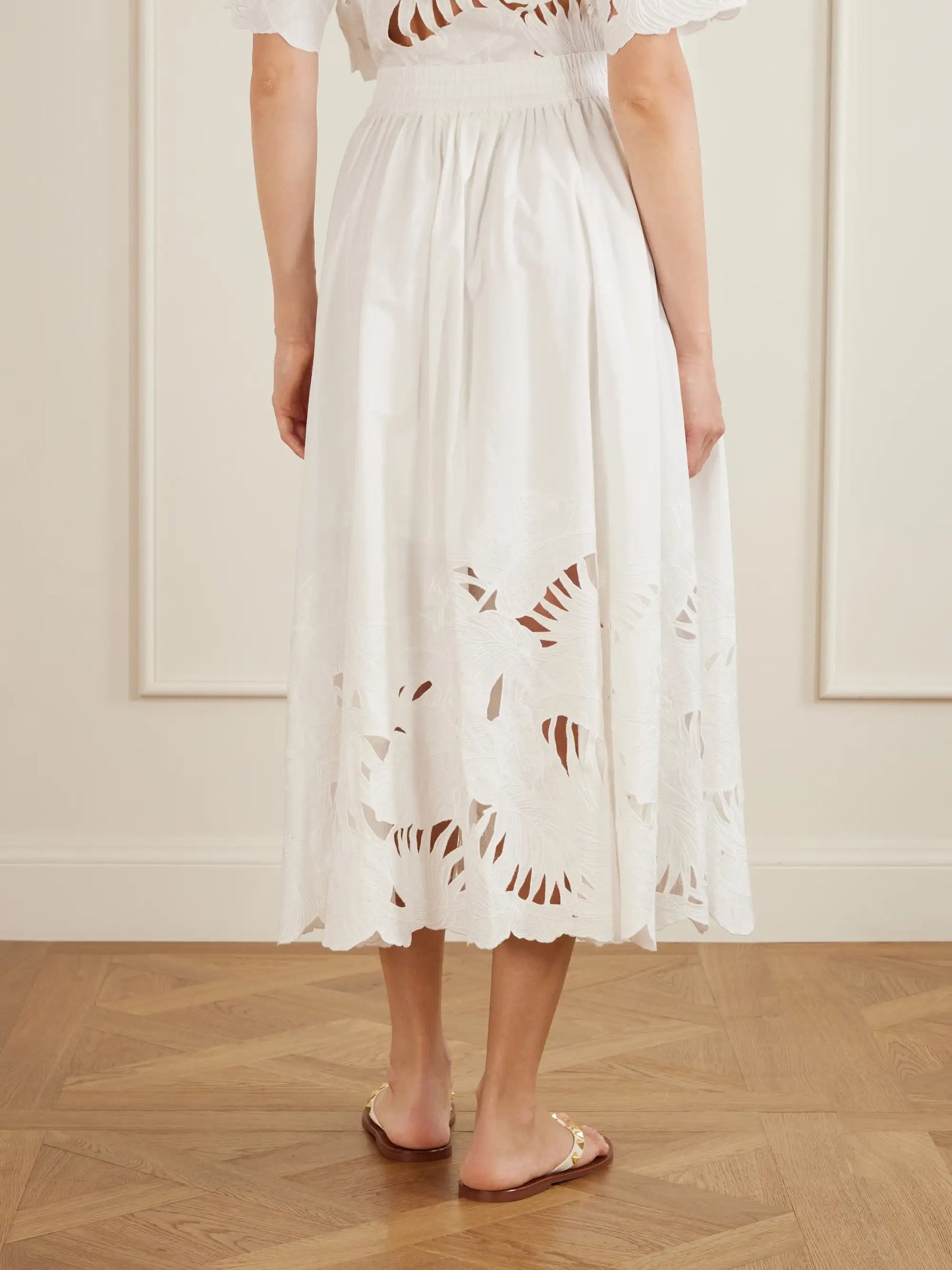 Mahon Embroidered Cotton Midi Skirt