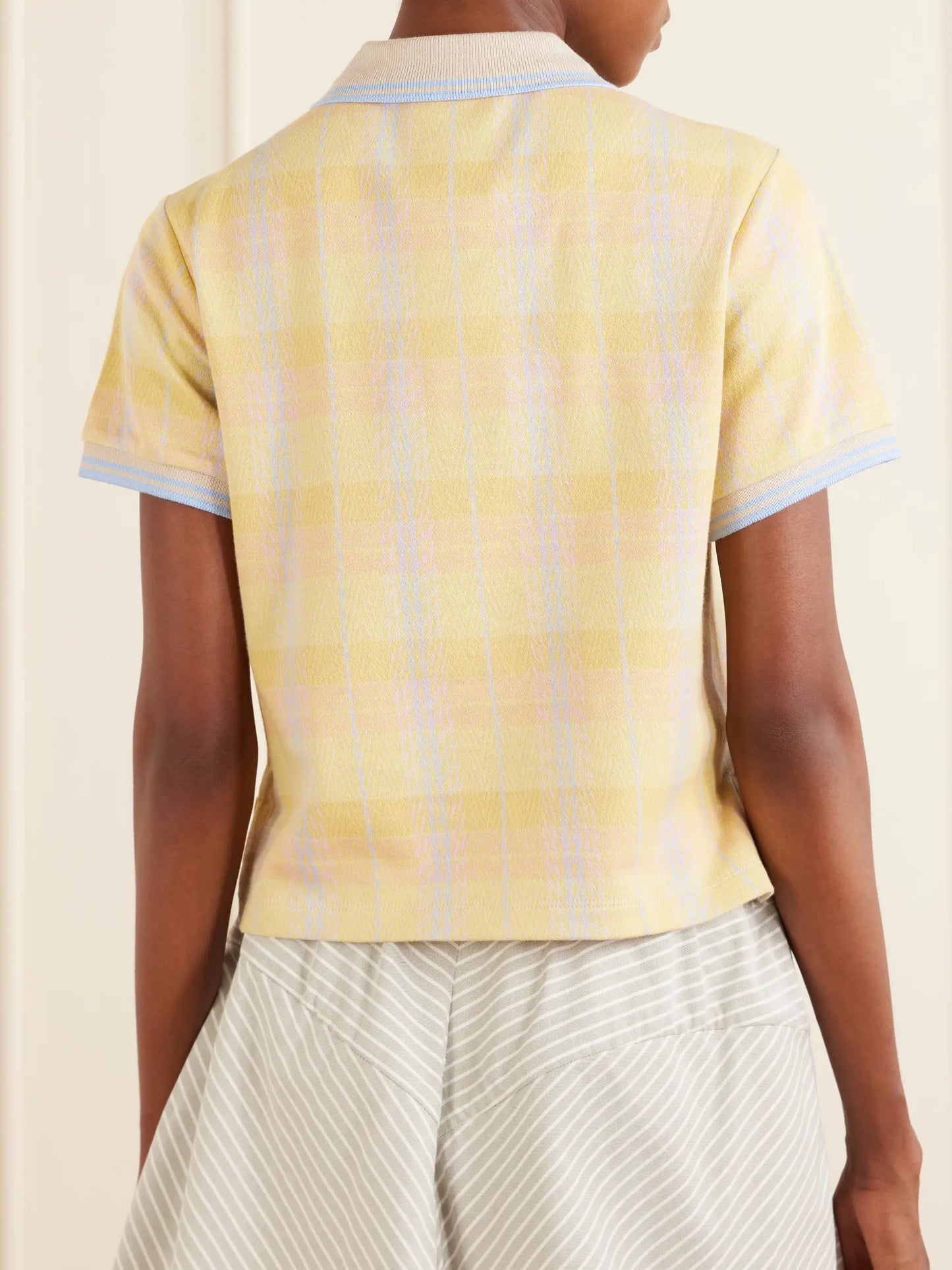 Logo-embroidered Checked Cotton-piqué Polo Shirt
