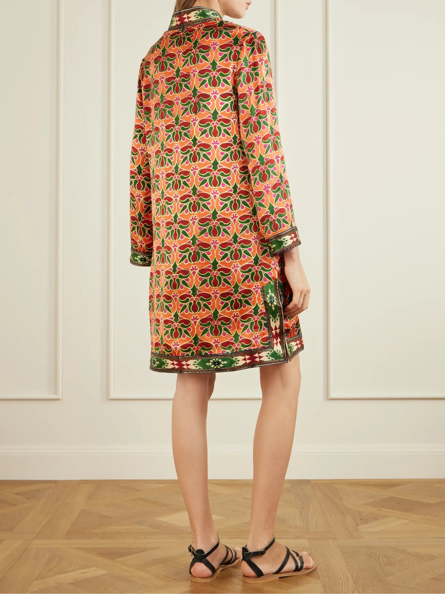 Liora Jewelry Mare Printed Silk-satin Coverup