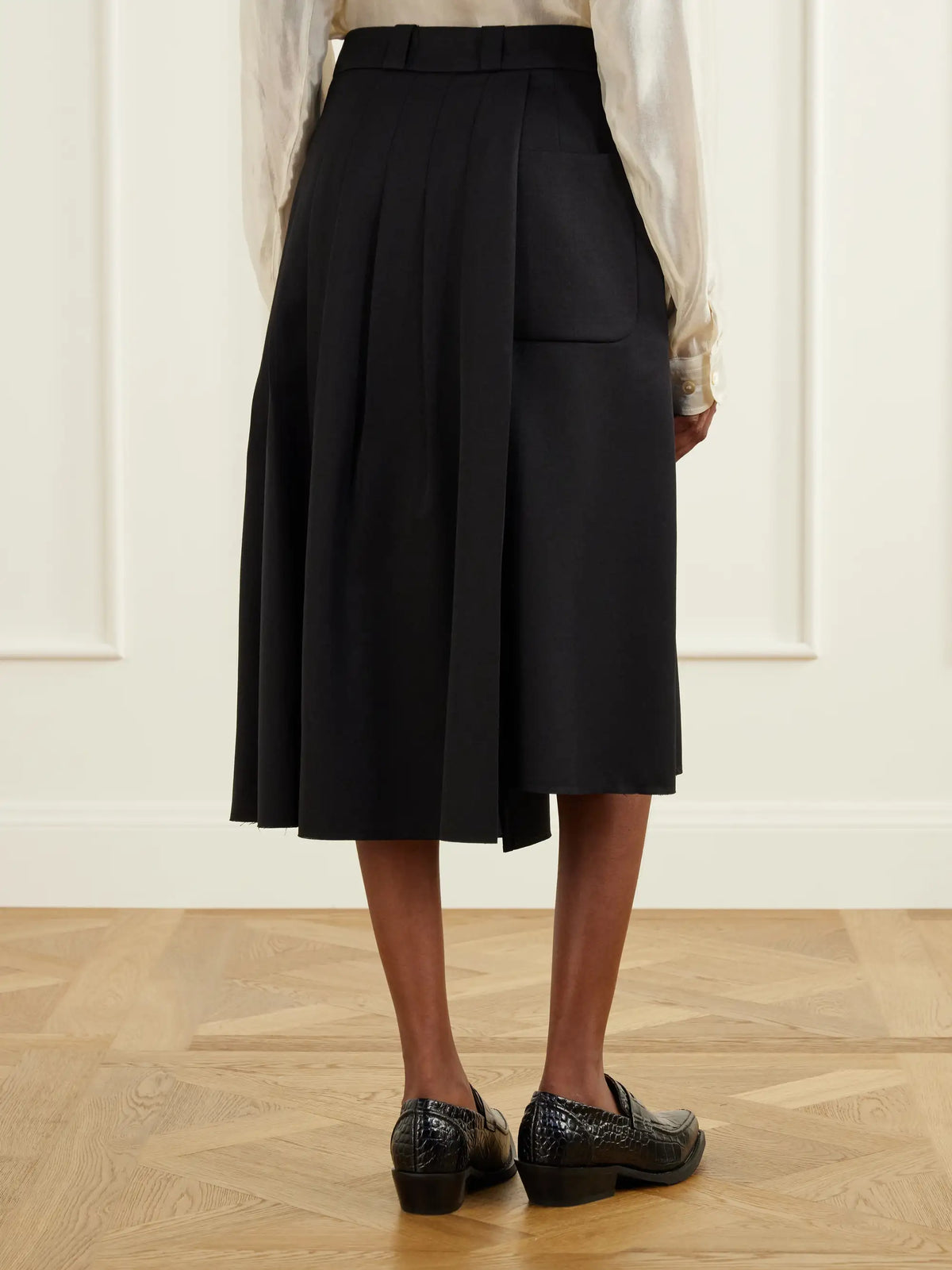 Our Legacy Origami Asymmetric Pleated Virgin Wool Skirt