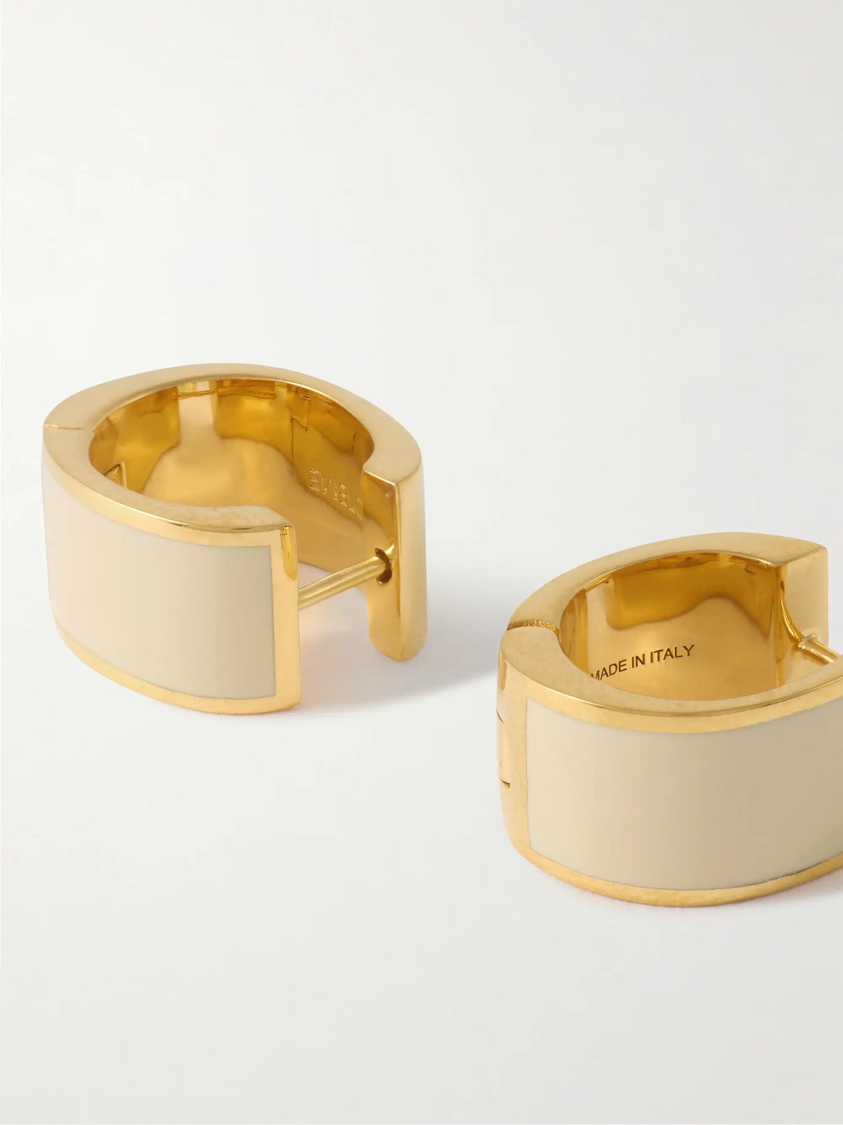 Gold-plated Enamel Hoop Earrings