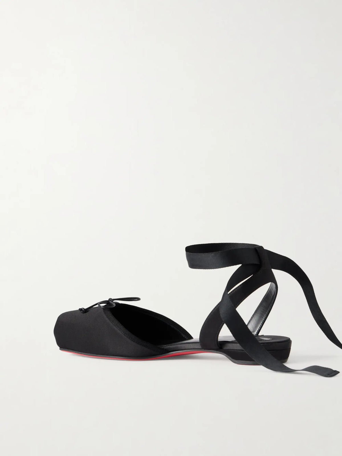 Cassia Bow-detailed Grosgrain-trimmed Satin Flats