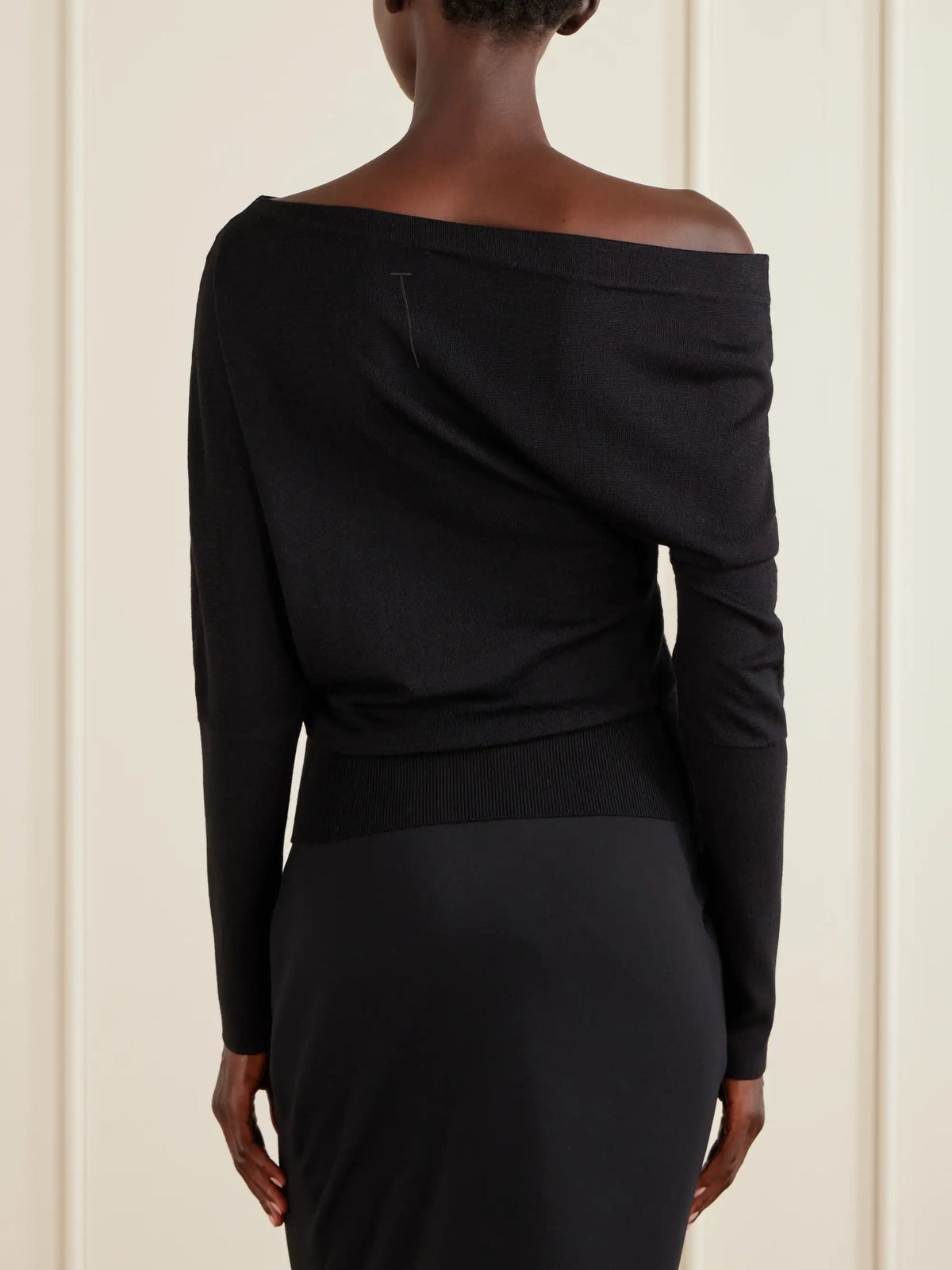 Off-the-shoulder Wool And Silk-blend Top